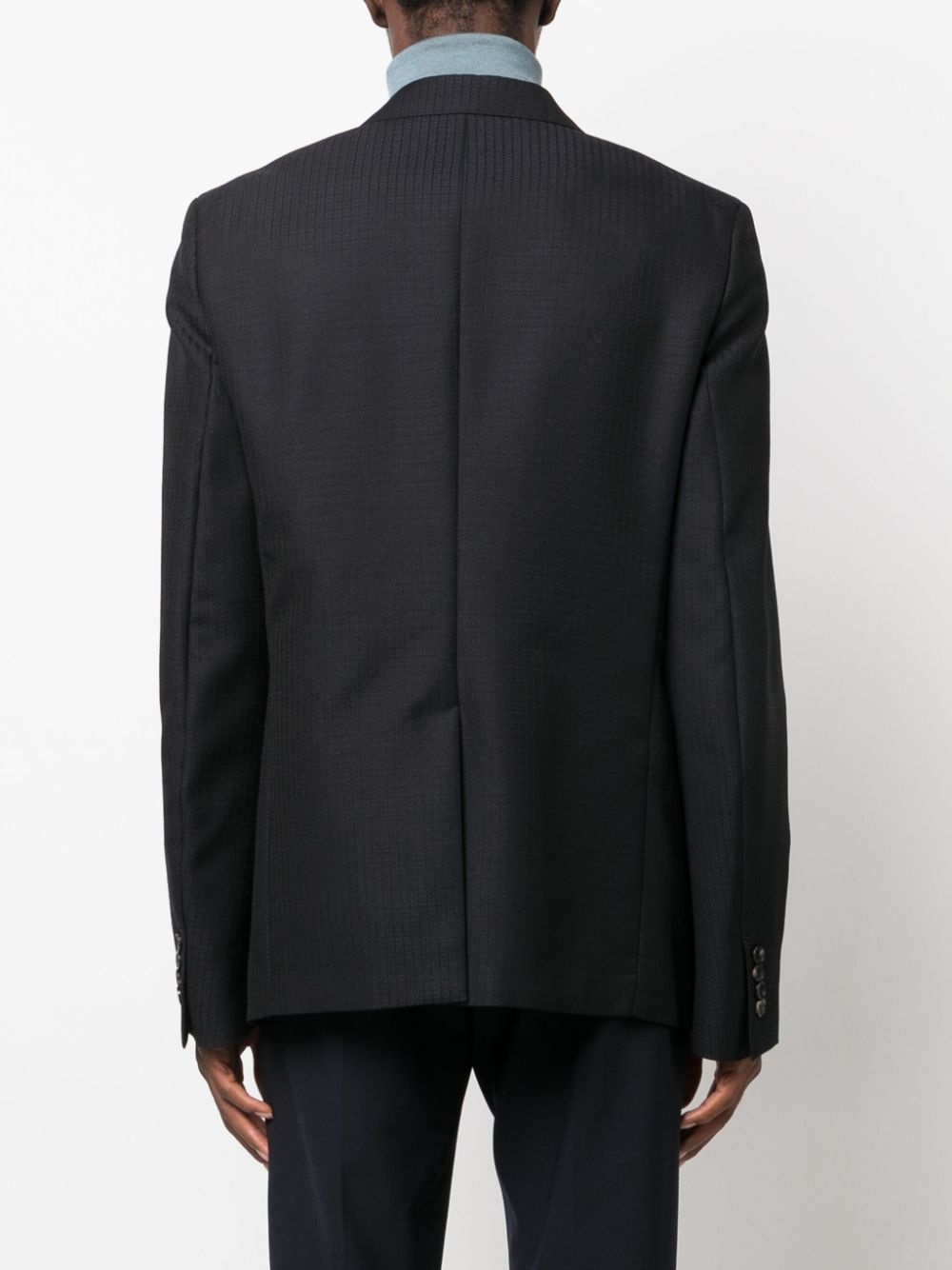 checked double-breasted blazer - 4