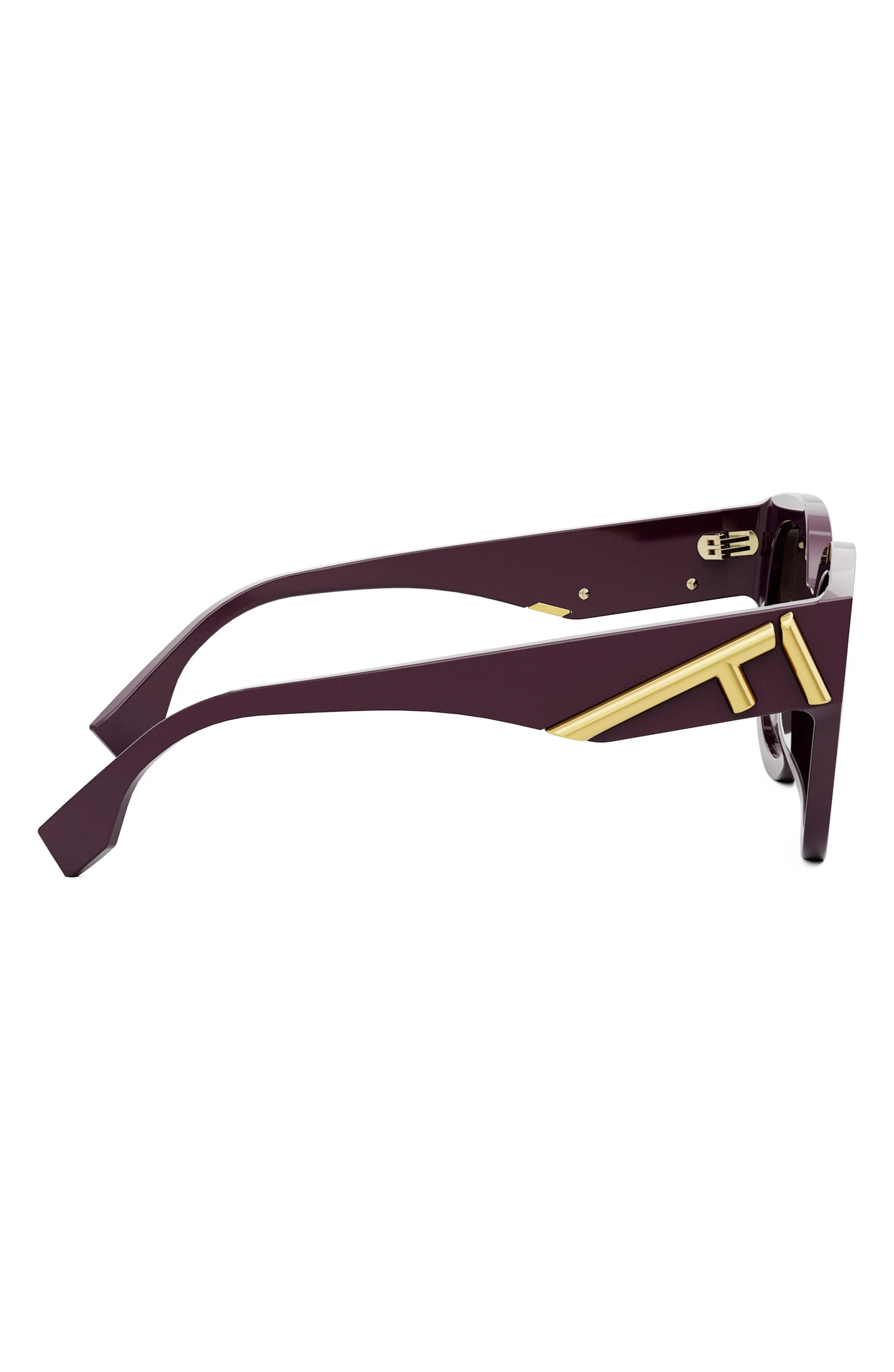 'Fendi First 63mm Gradient Oversize Round Sunglasses in Shiny Violet /Gradient Brown - 5