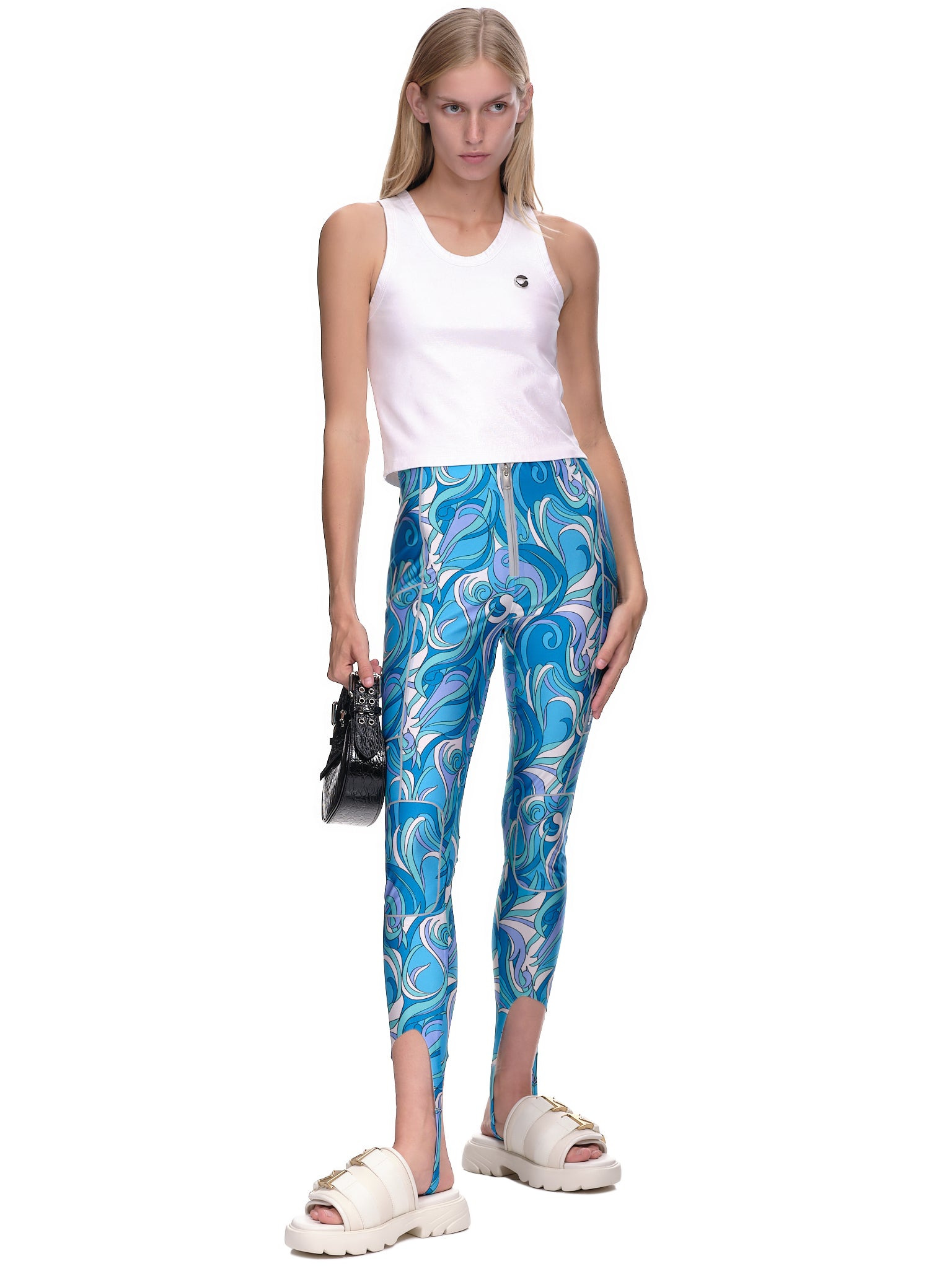 Paisley Print Stirrup Tights - 6