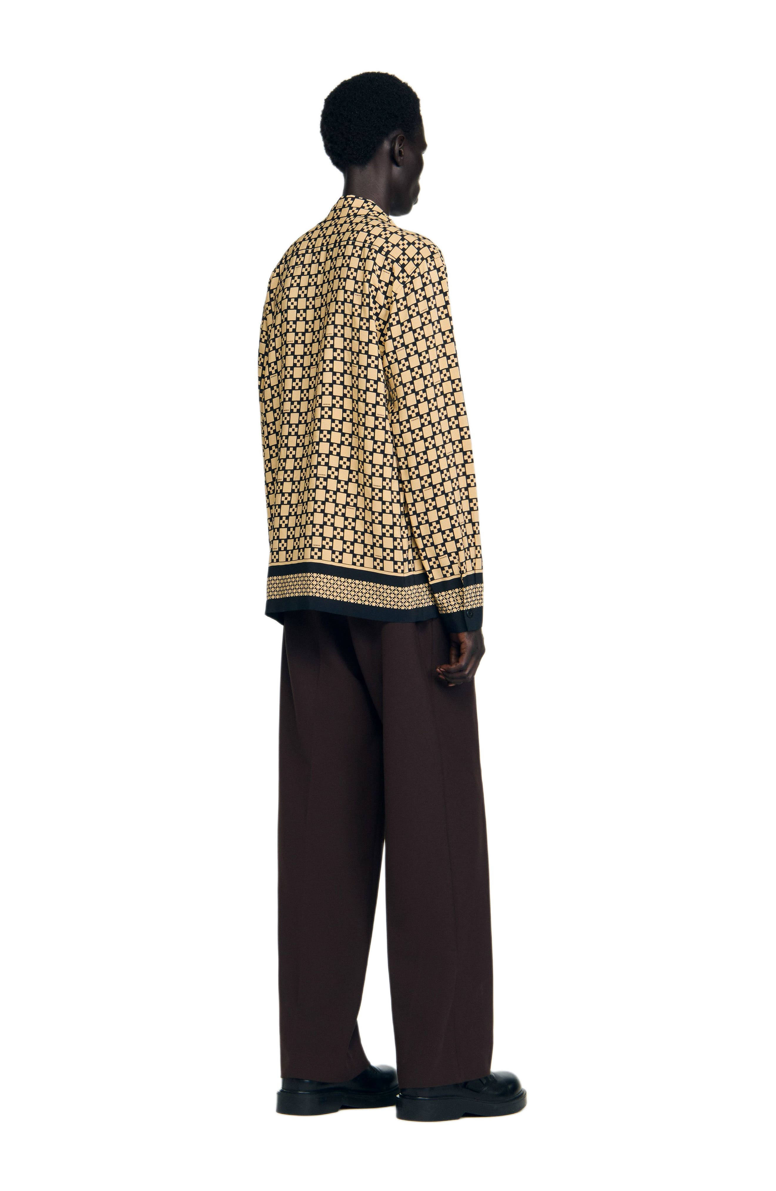 SANDRO Printed loose-fit shirt in Beige at Nordstrom - 2