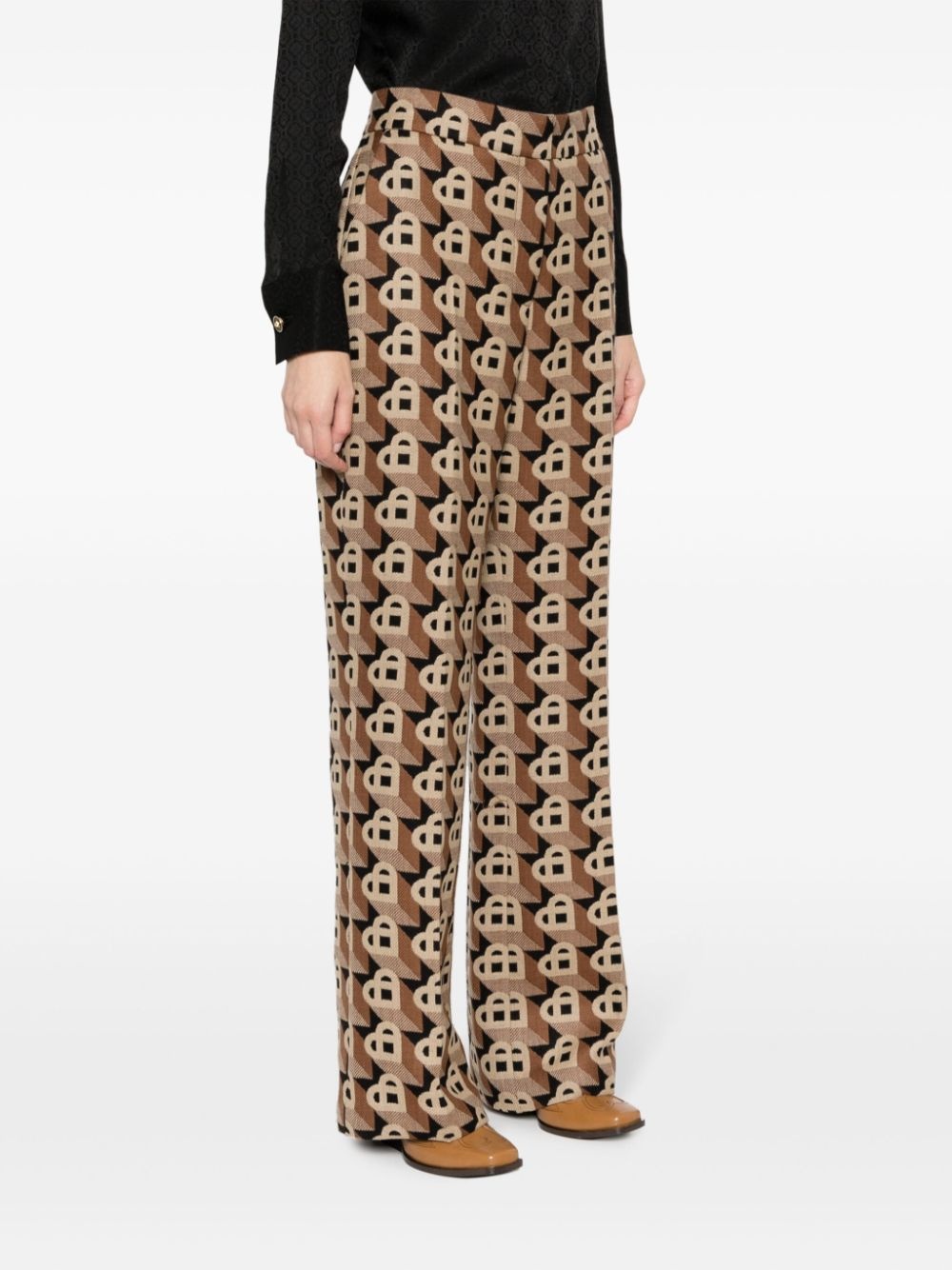 Heart-jacquard virgin-wool trousers - 3