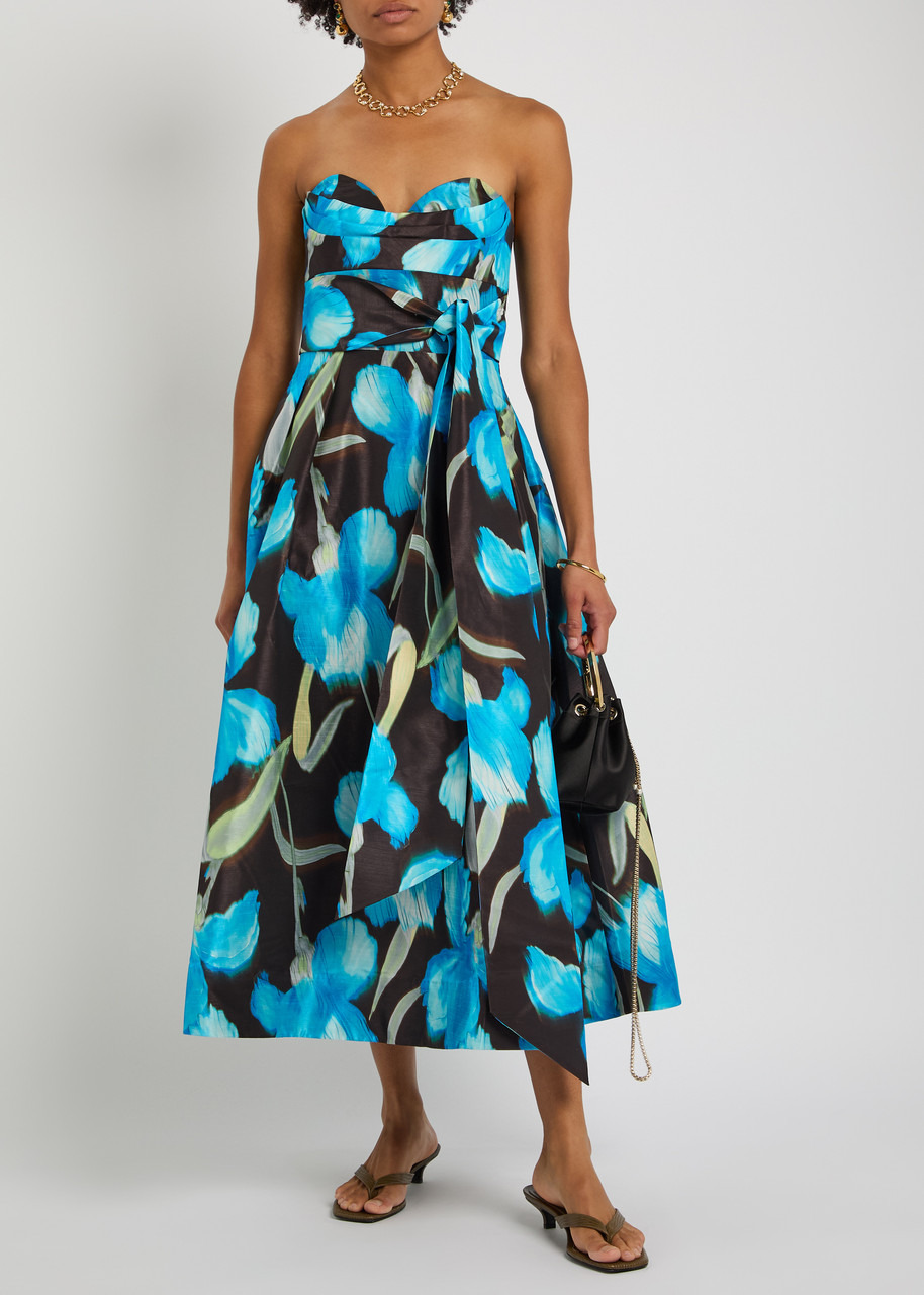 Rebecca Vallance Ingrid Floral-print Moiré Midi Dress - 4