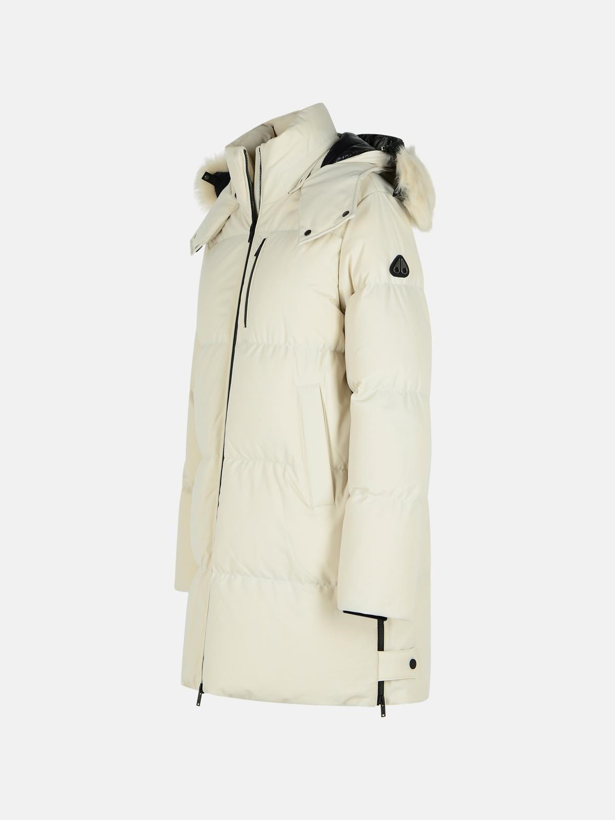 'CHELIA 3Q' IVORY POLYAMIDE BLEND DOWN JACKET - 2