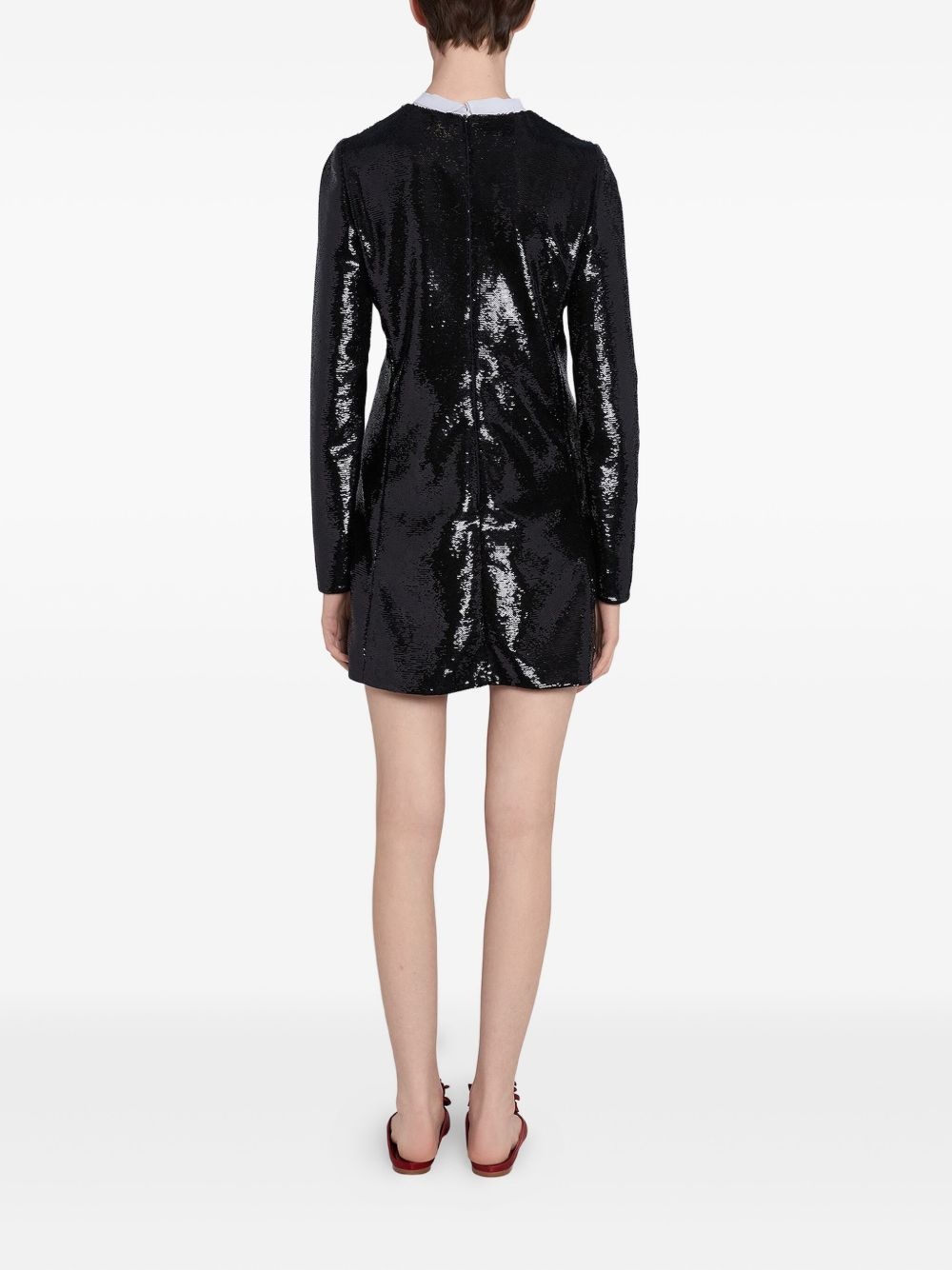 sequin self-tie neck dress - 4