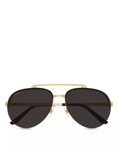 Cartier Santos Evolution 24K Gold Plated Aviator Sunglasses, 61mm outlook