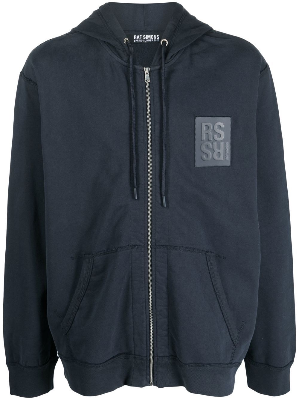logo-patch zip-up hoodie - 1