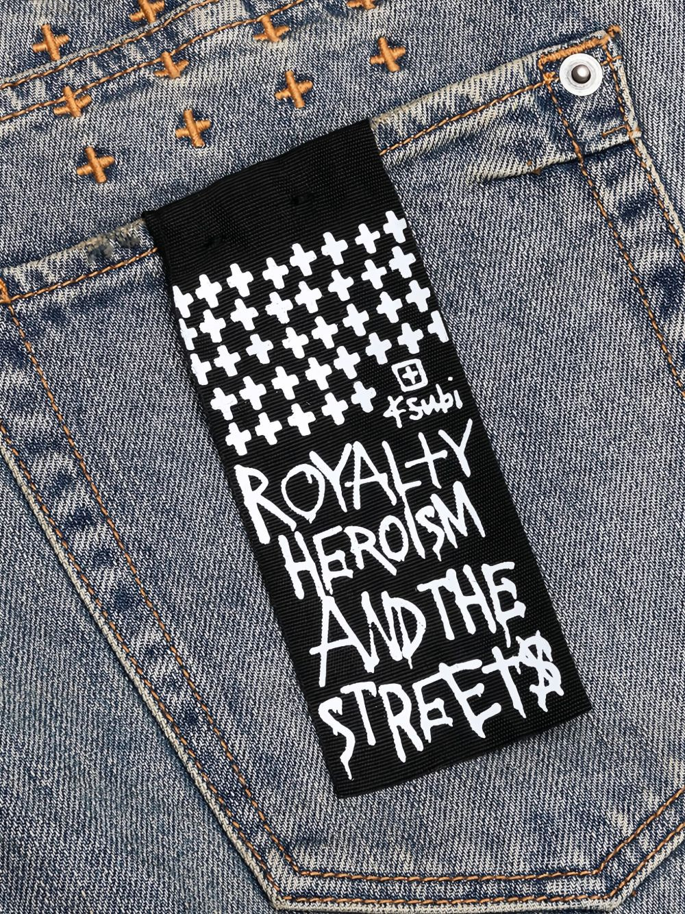 Van Winkle cross-embellished denim jeans - 2