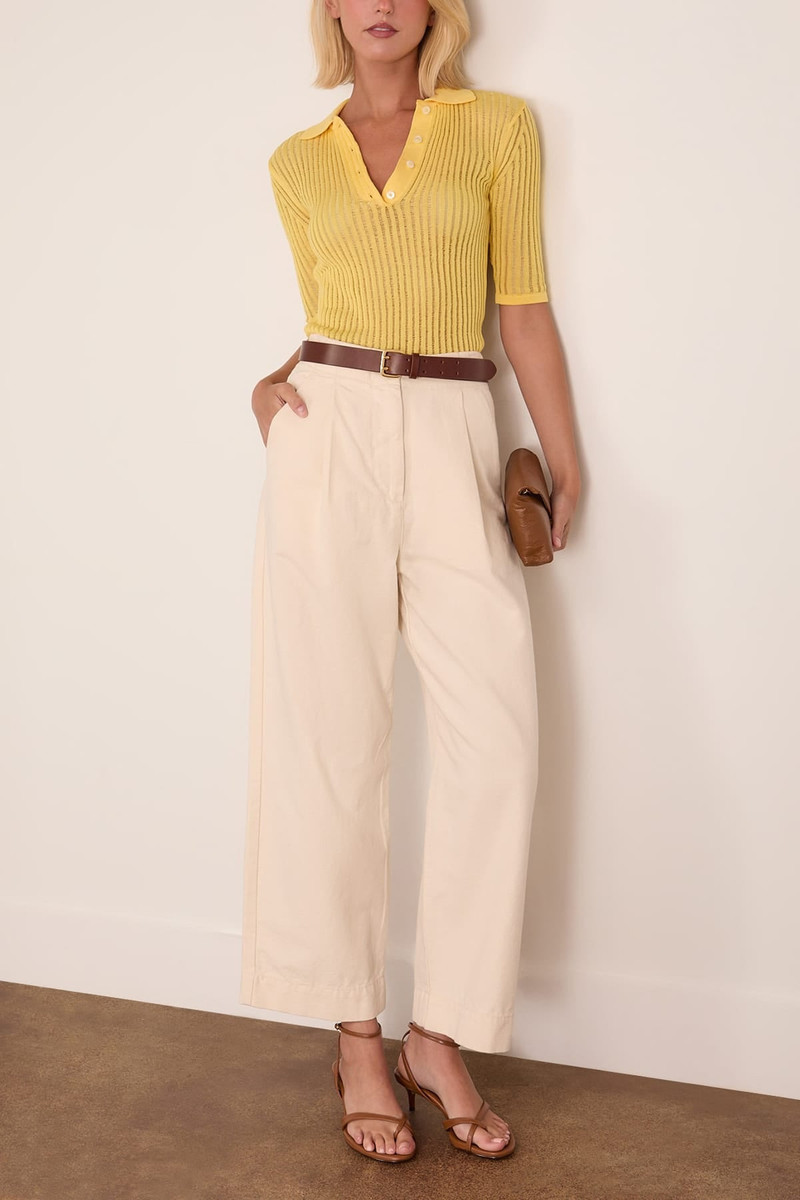 BITE Studios Cotton Net Rib Top in Daffodil outlook