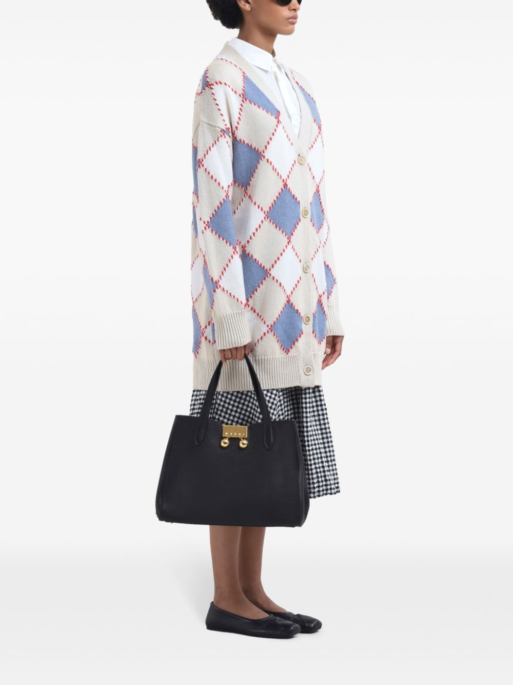 check-print midi skirt - 3