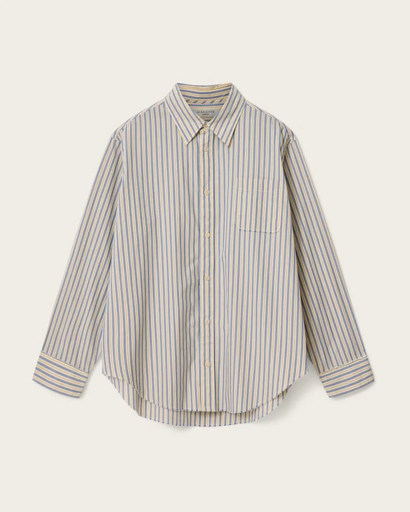 ROMA OVERSIZED LONG SLEEVE STRIPED SHIRT - 1