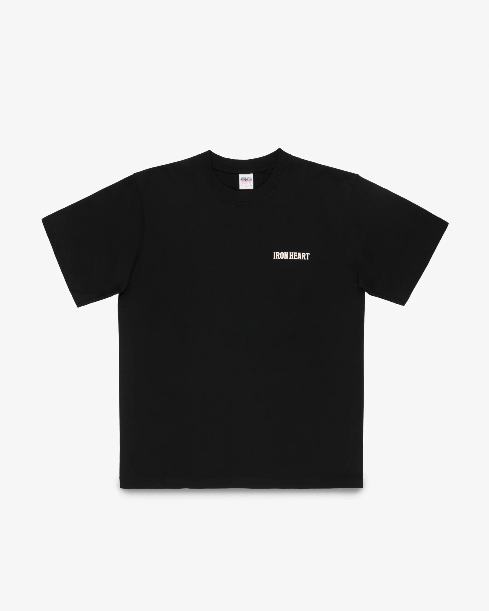 IHT-634-BLK 7.5OZ PRINTED LOOPWHEEL CREW NECK T-SHIRT - BLACK - 1