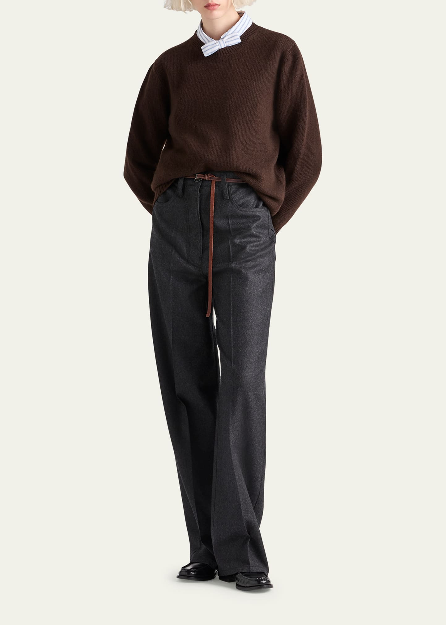 Cashmere Wool Crew-Neck Sweater - 2