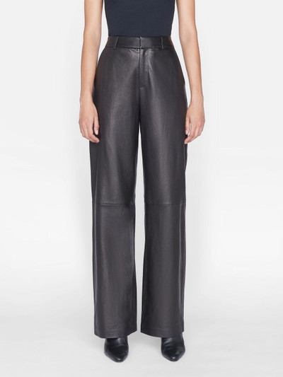 FRAME High Rise Relaxed Leather Trouser in Noir outlook