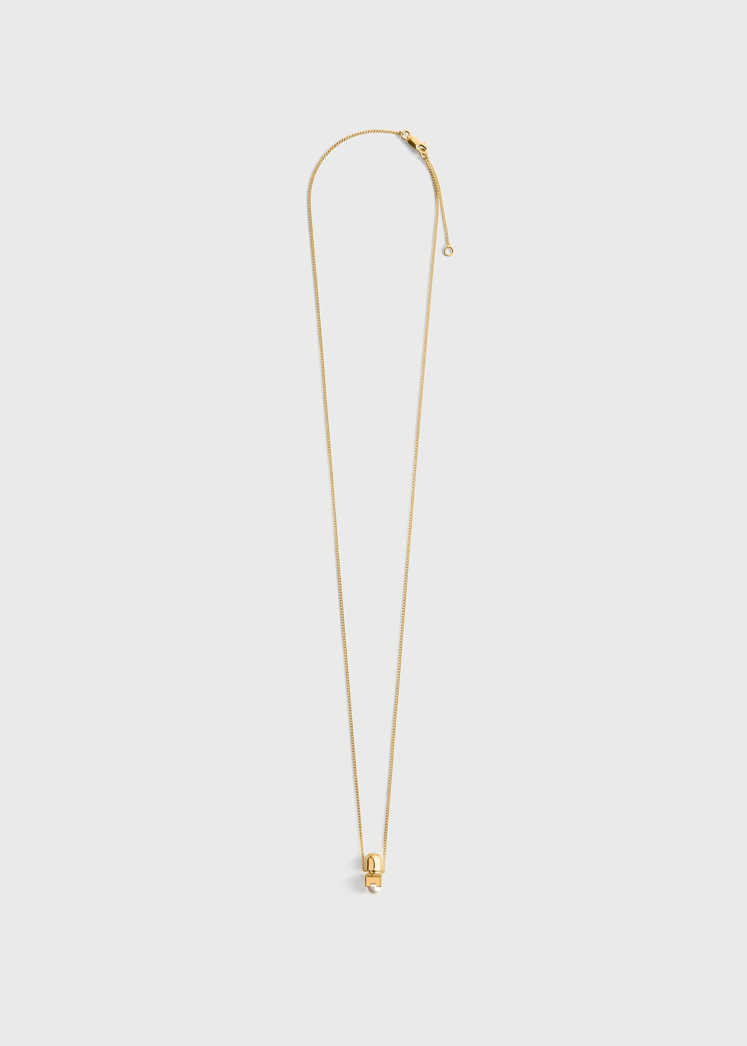 Long faux pearl necklace white - 3