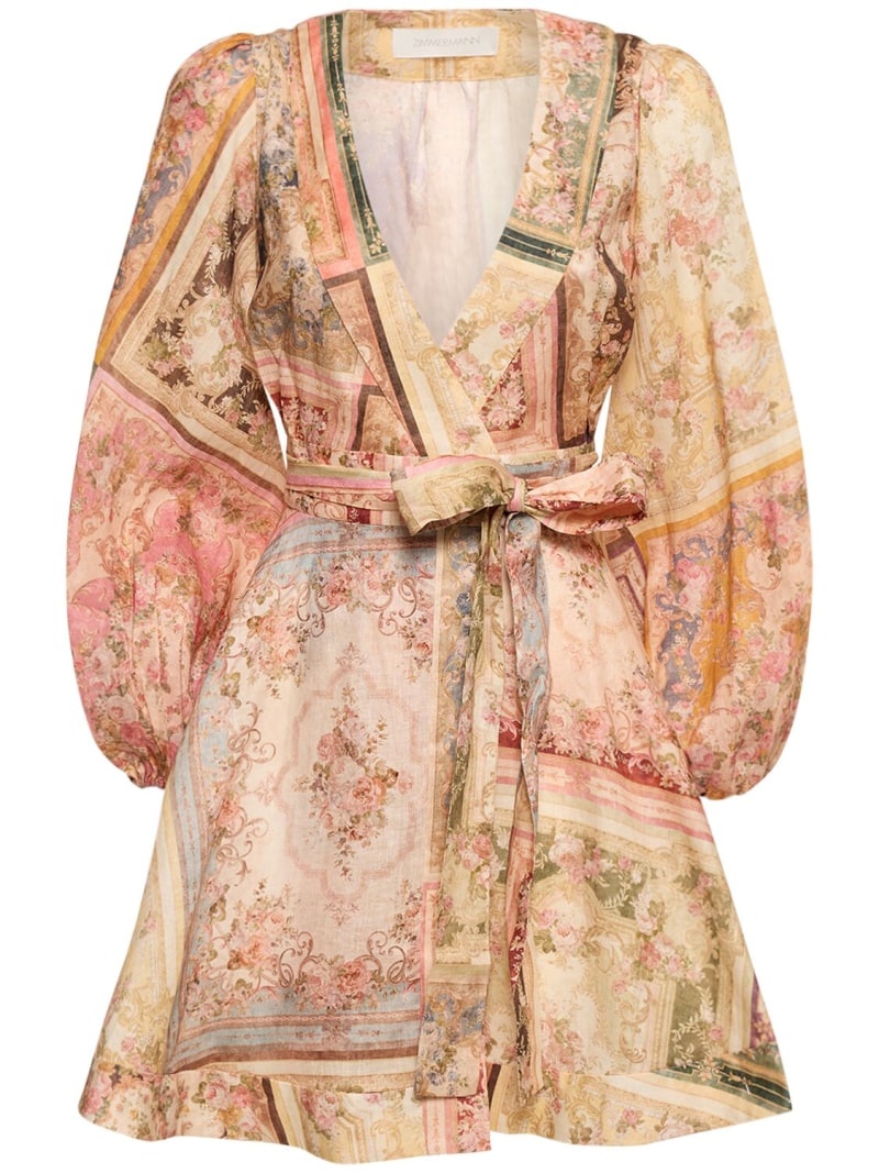 August linen mini wrap dress - 1