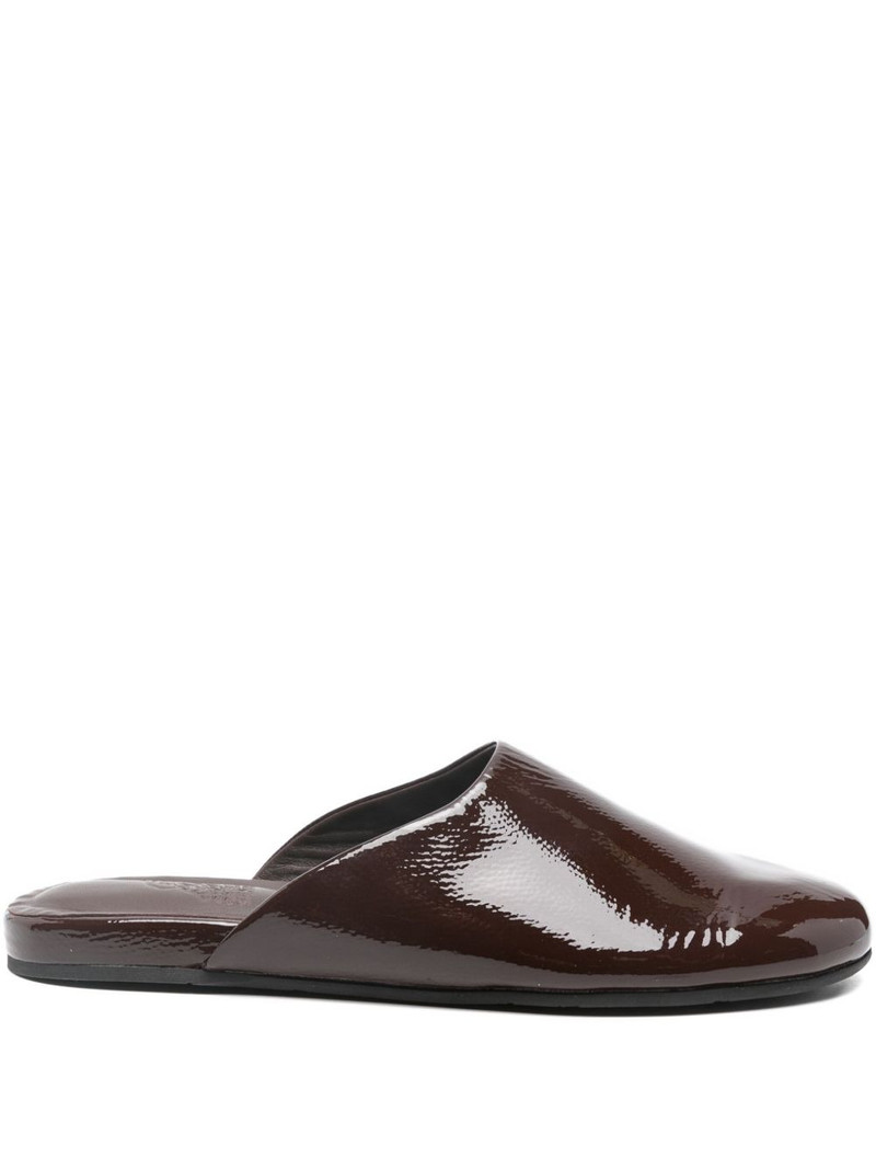 patent-finish mules 1