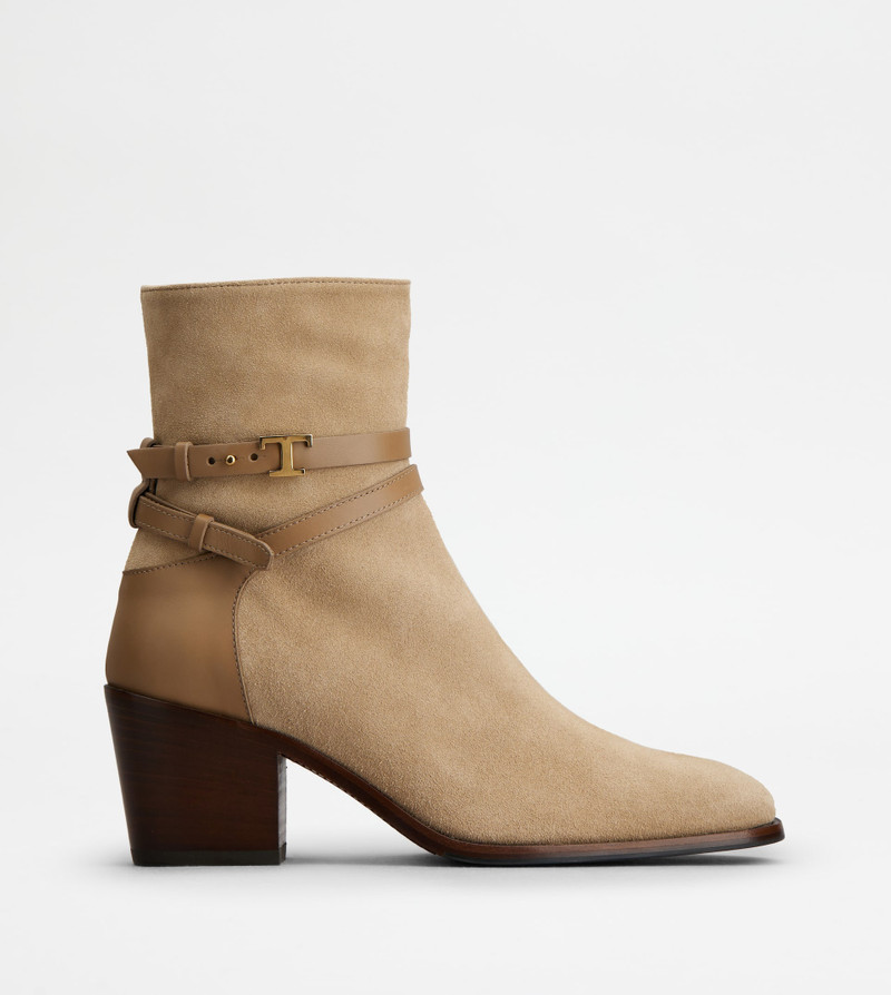 ANKLE BOOTS IN SUEDE - BEIGE 1