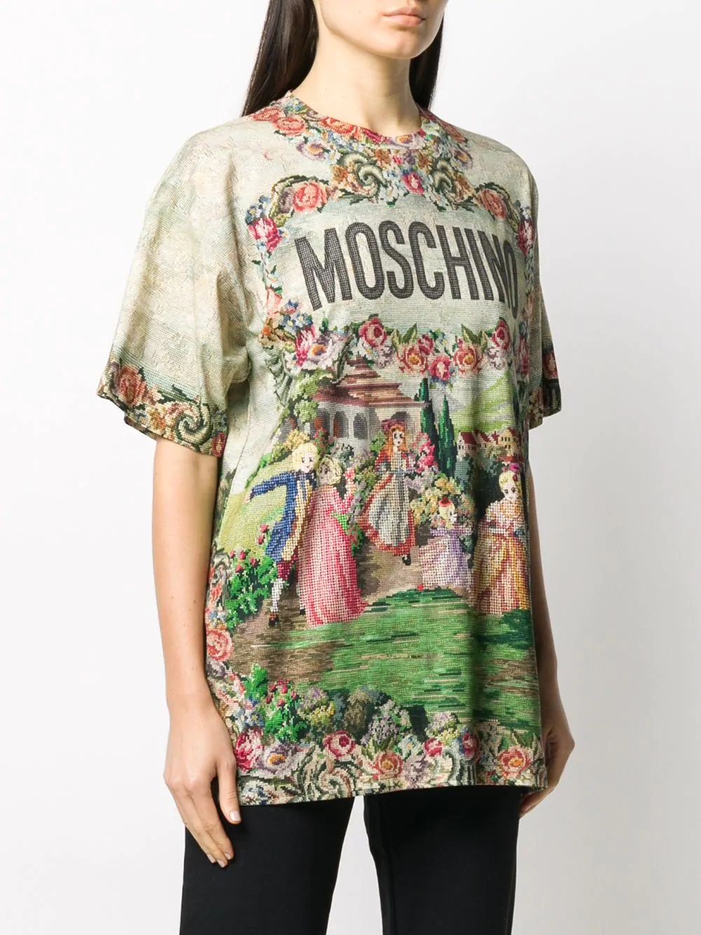 tapestry-print cotton T-shirt - 3