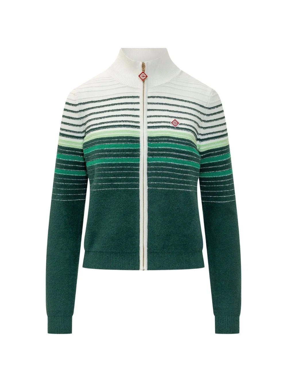 striped zip-up cardigan - 1