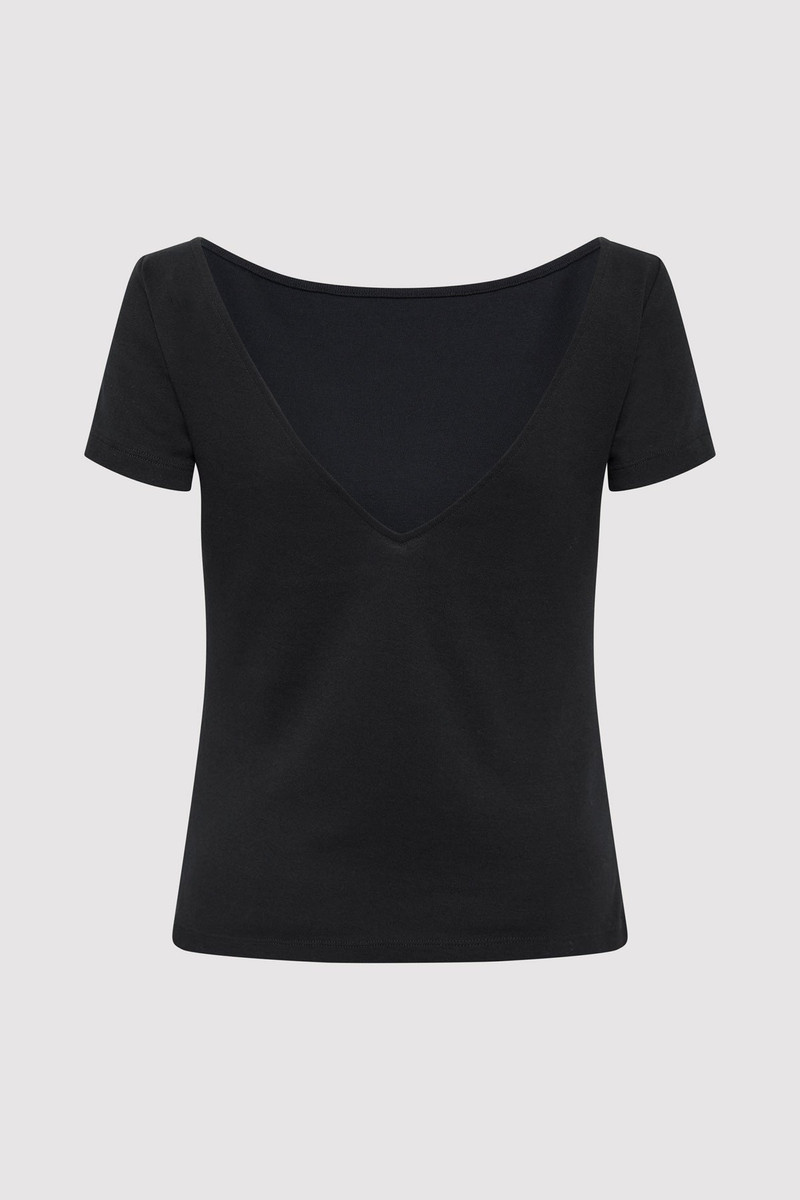 ST. AGNI Organic Cotton Ballet Top - Jet Black outlook