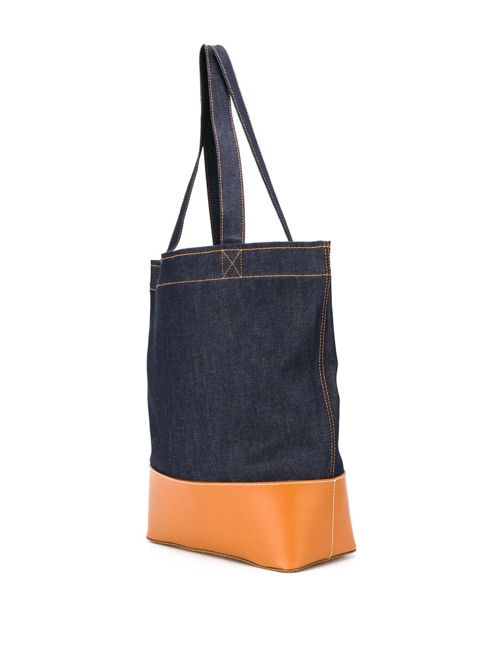 denim logo print tote - 3