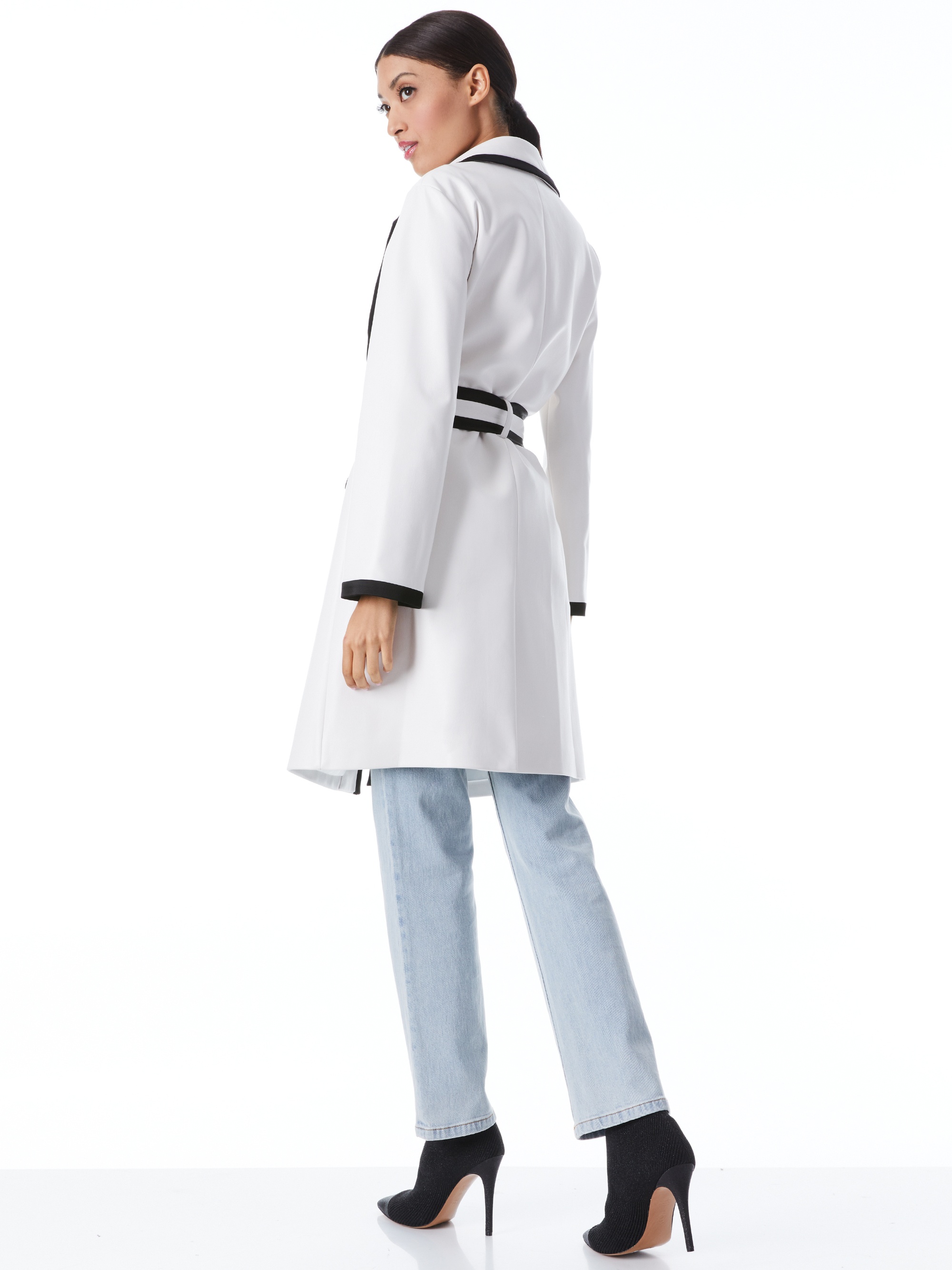 SABRA COMBINATION VEGAN LEATHER TRENCH COAT - 3