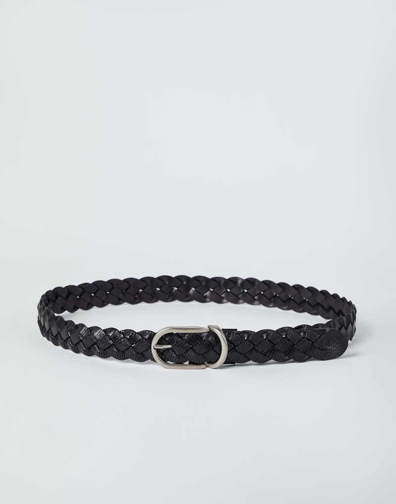 Braided etched calfskin belt - 1
