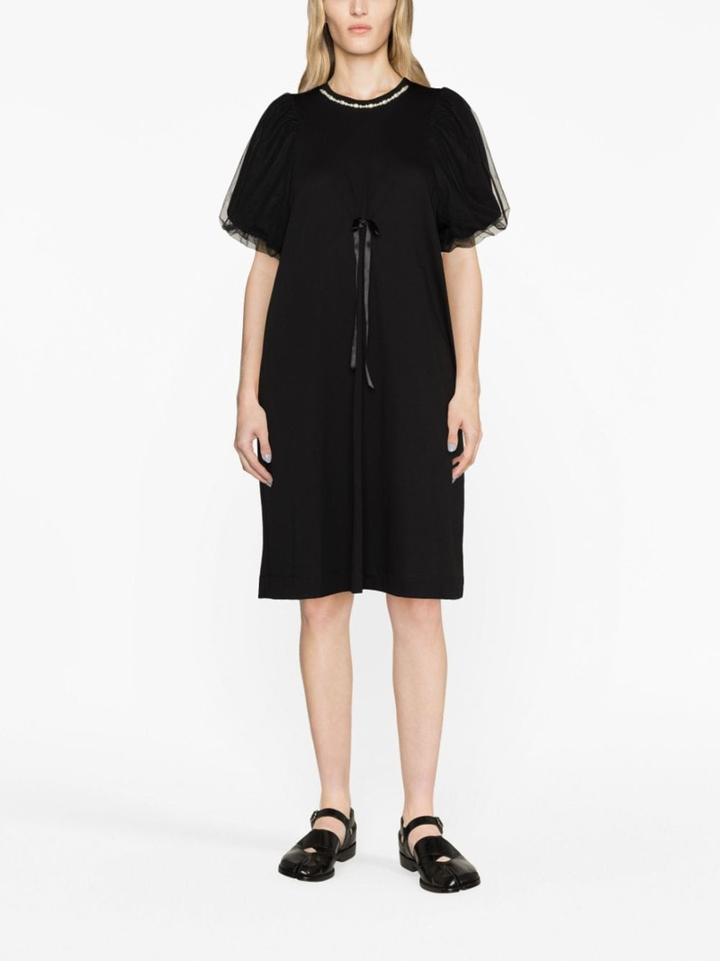 Simone Rocha pearl-embellished tulle T-shirt dress outlook