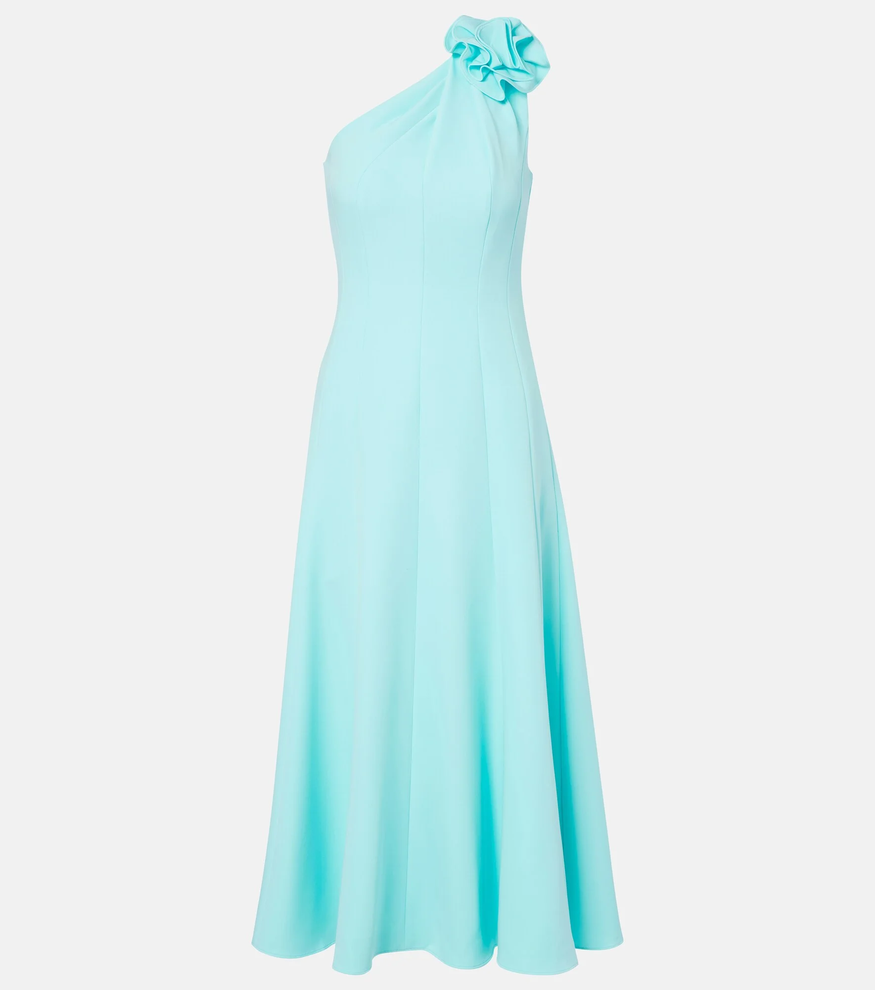 Floral-appliqué one-shoulder cocktail dress - 1