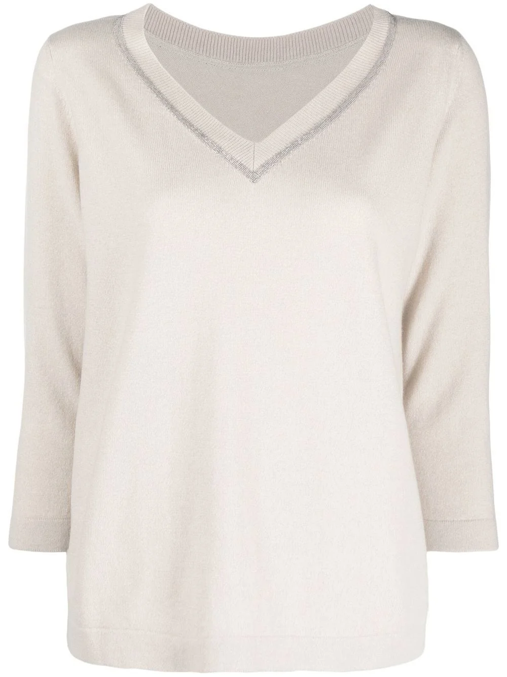 V-neck metallic trim jumper - 1