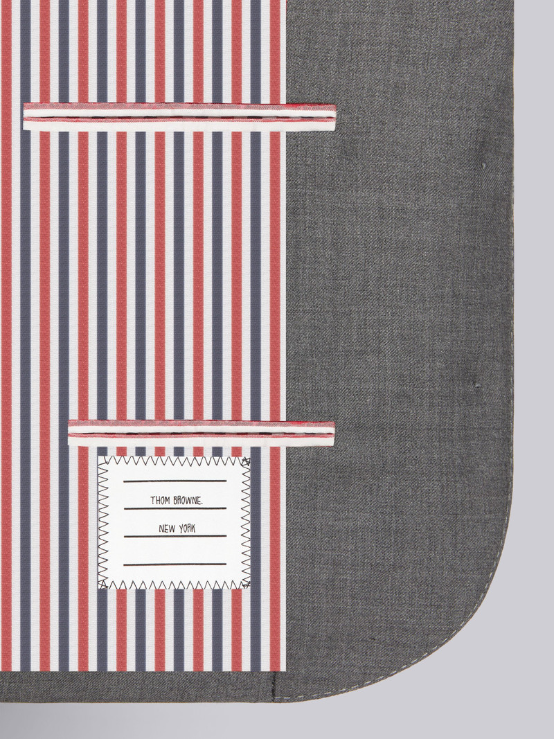 Medium Grey Super 120's Twill Stripe Armband Cropped Jacket 6