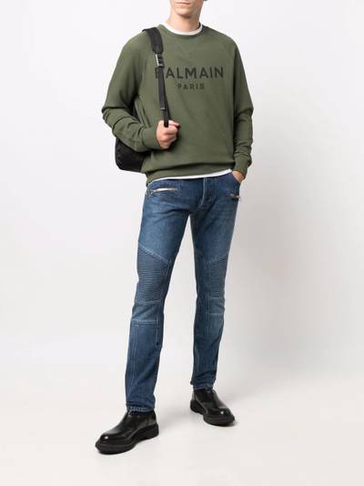 Balmain panelled skinny jeans outlook