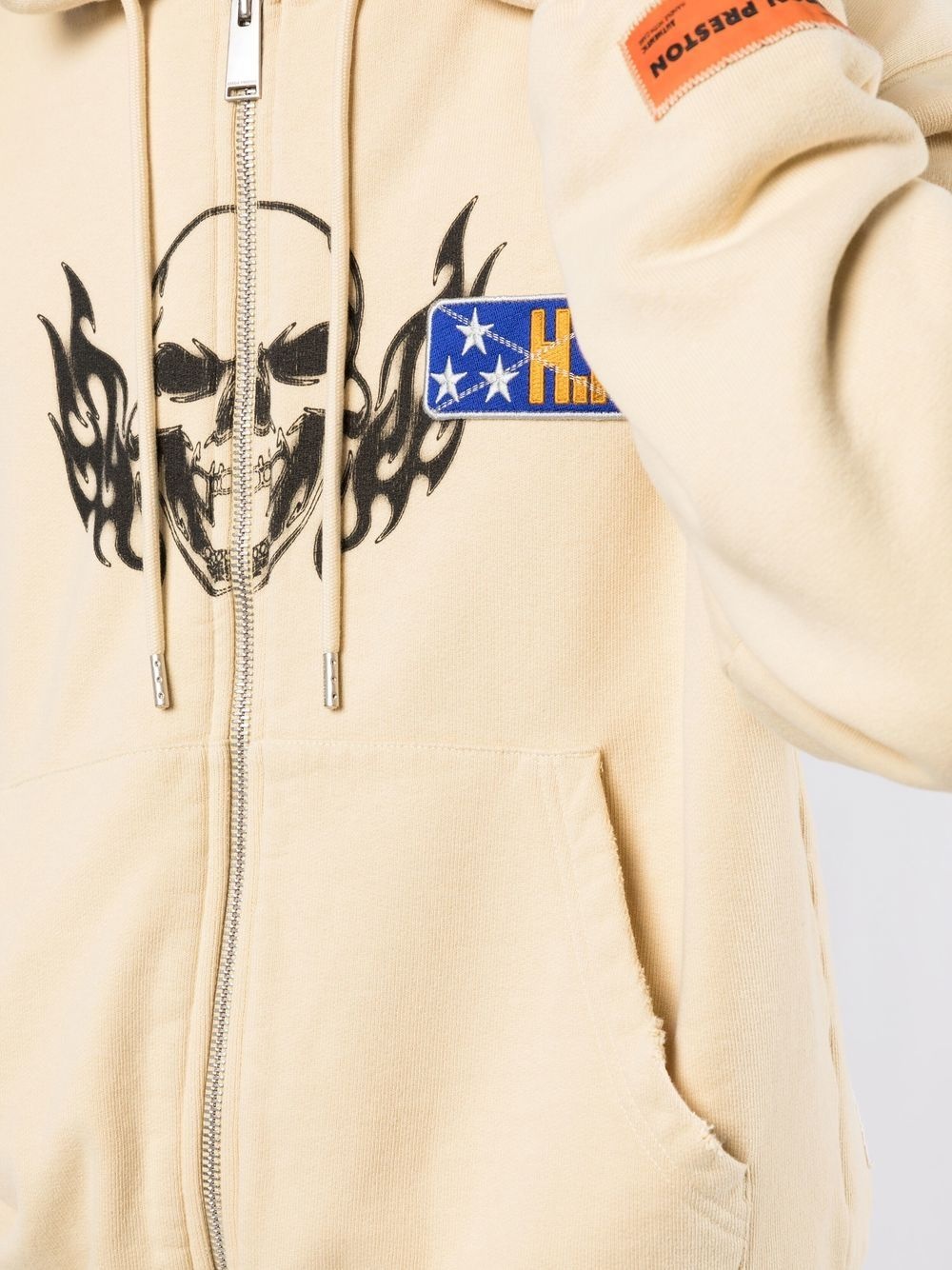 Flaming Skull zip-fastening hoodie - 5