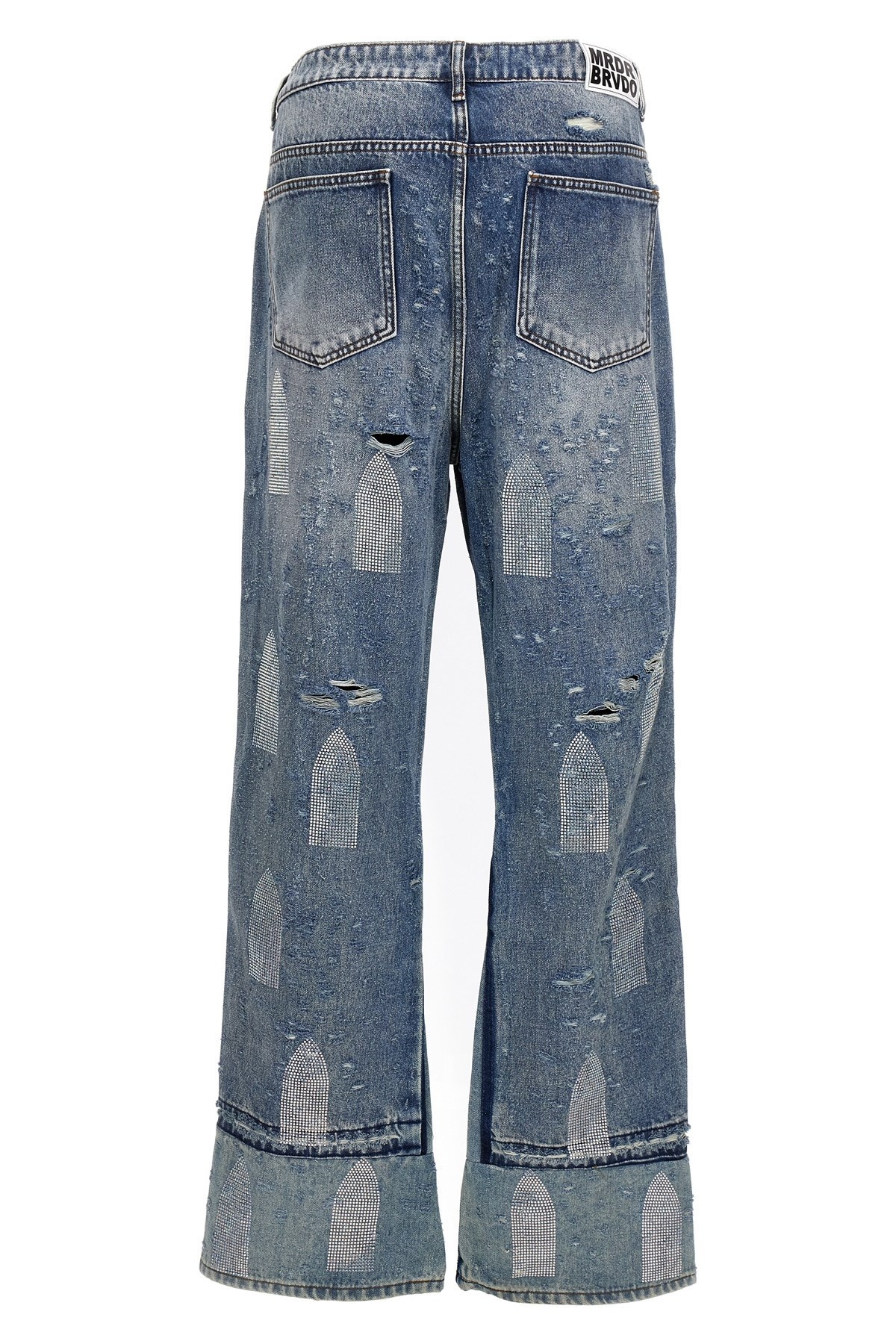 'Rhinestone Washed Denim' jeans - 2