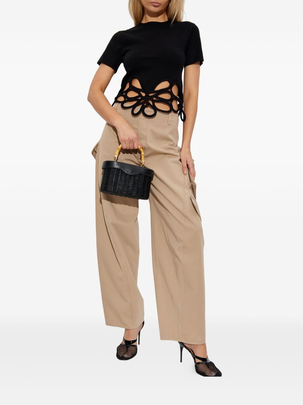 flower-cutout T-shirt - 2