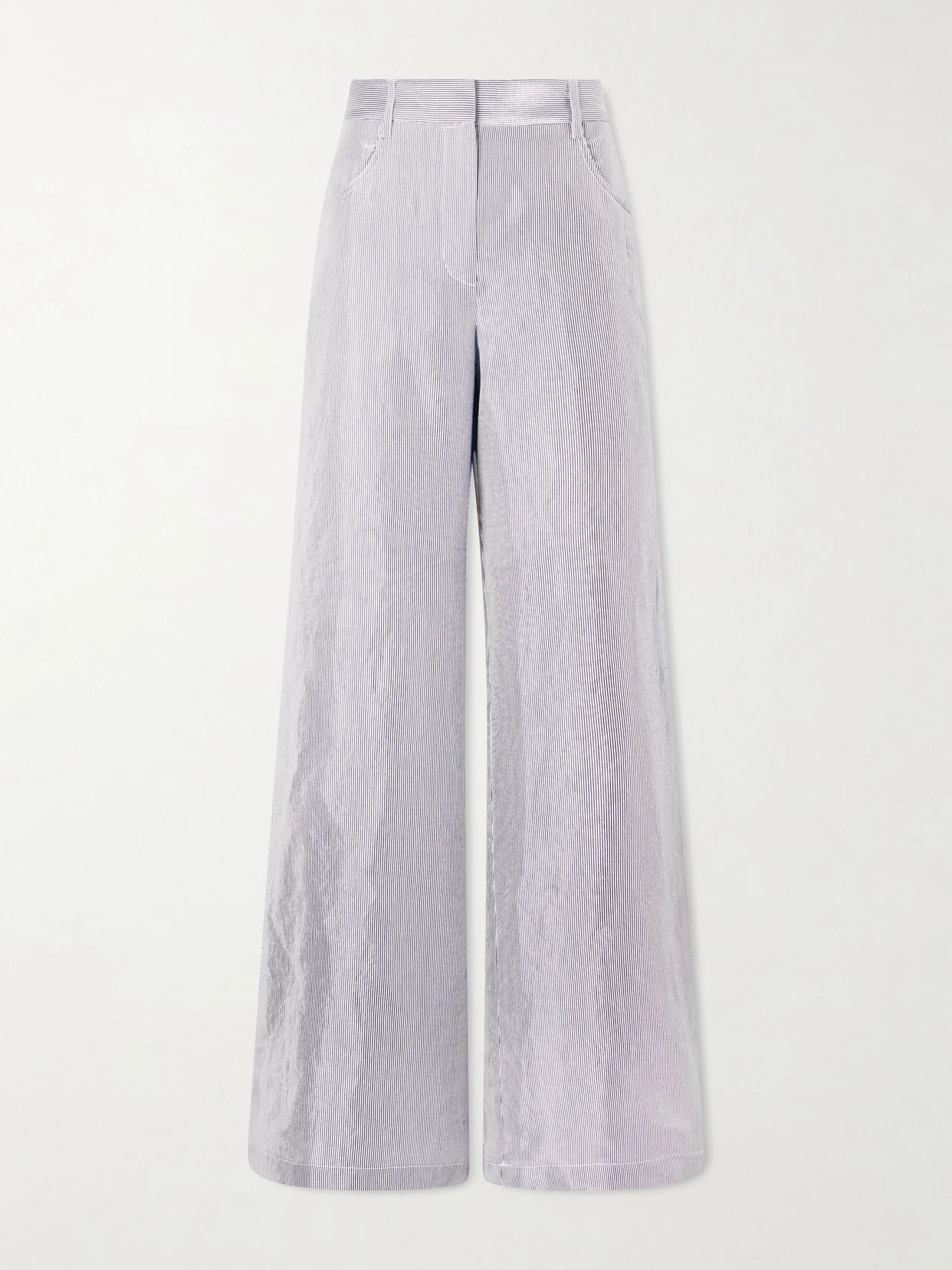Dylan Striped Cotton-blend Gabardine Wide-leg Pants - 1