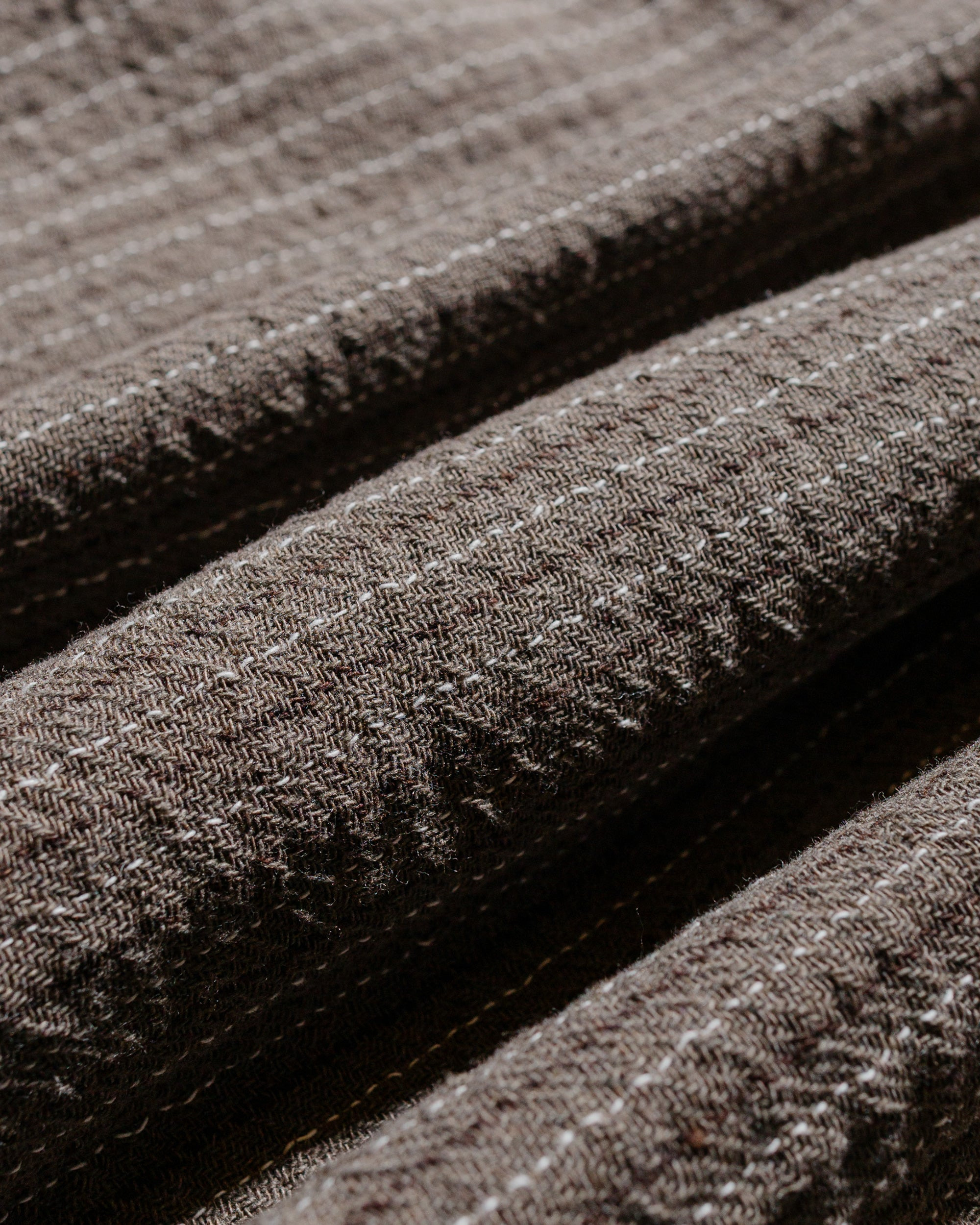 Ole Oversized Wool Stripe Shirt Seal Brown - 6