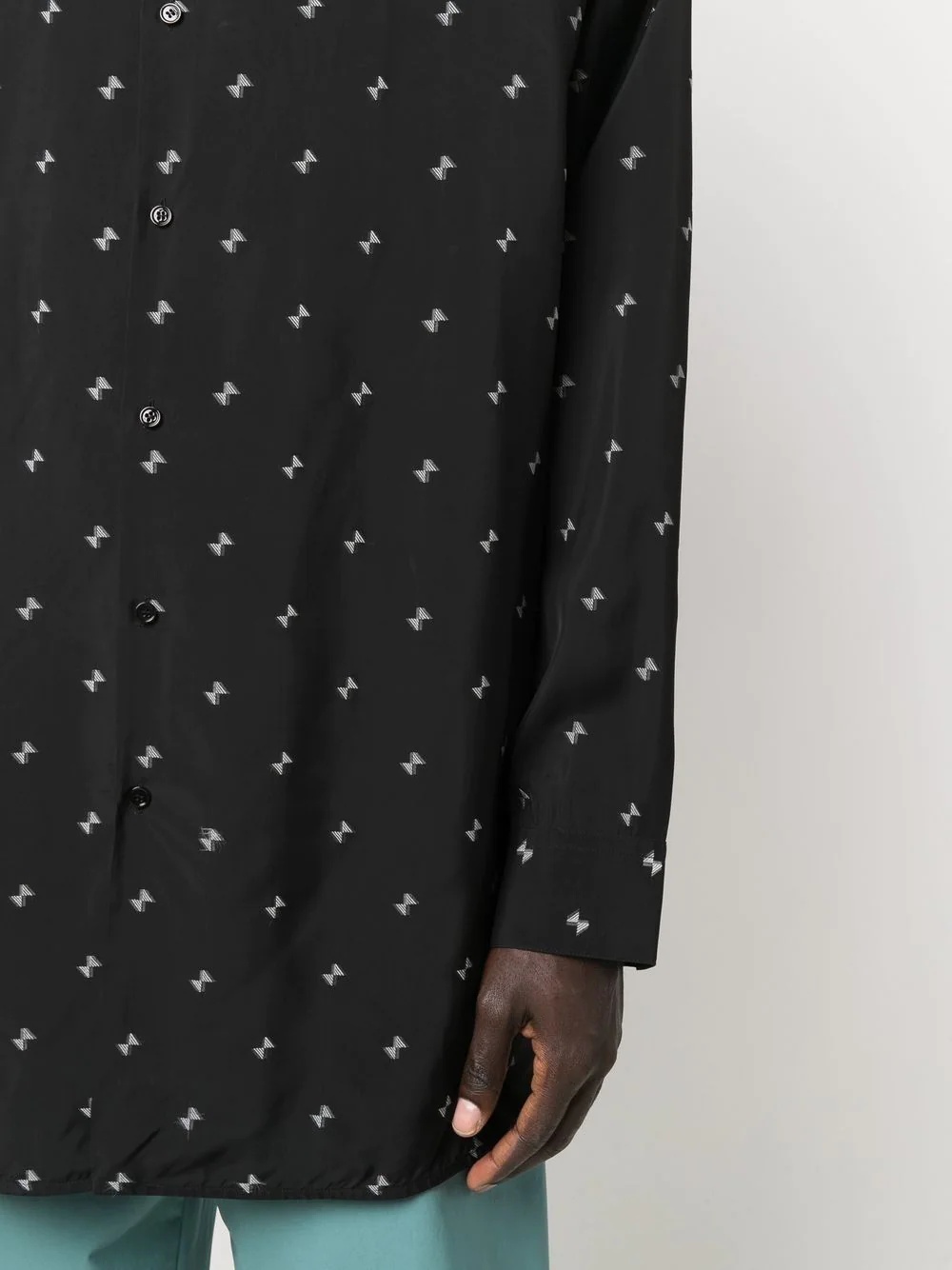 bow-motif band-collar shirt - 5