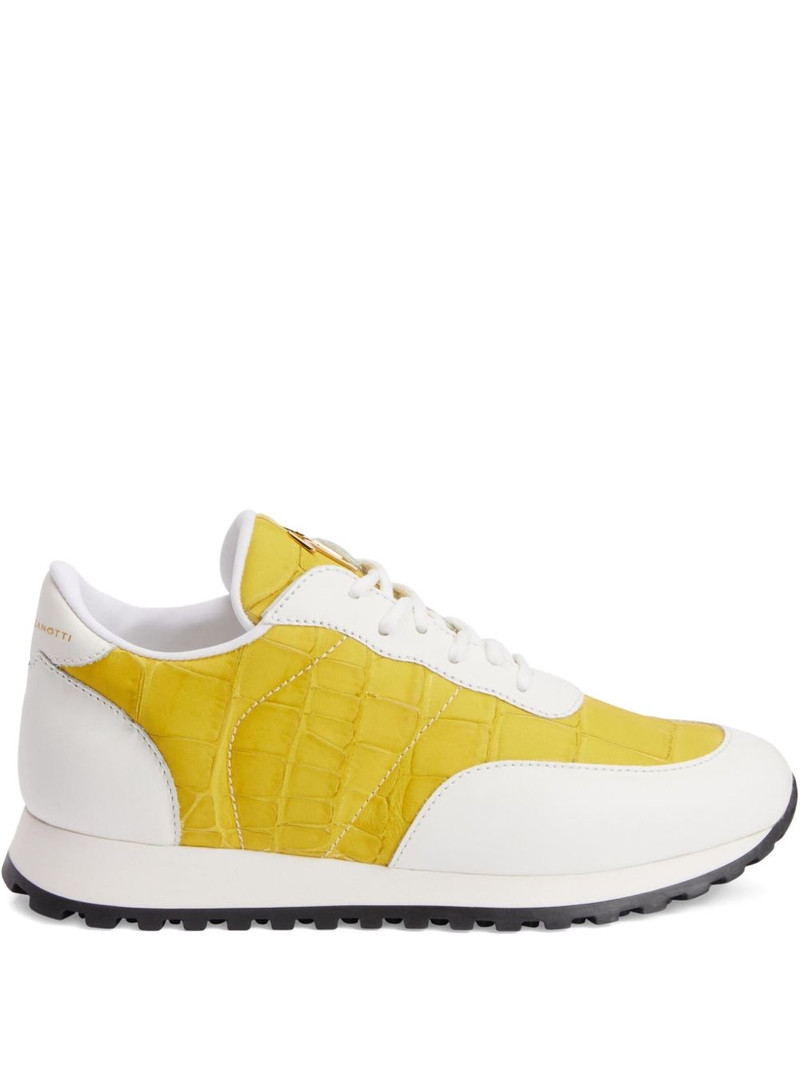 Jimi crocodile-effect leather sneakers 1