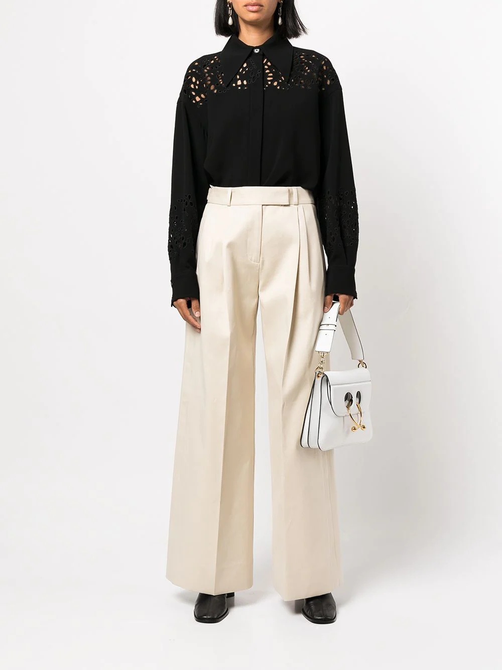 broderie anglaise crepe shirt - 2