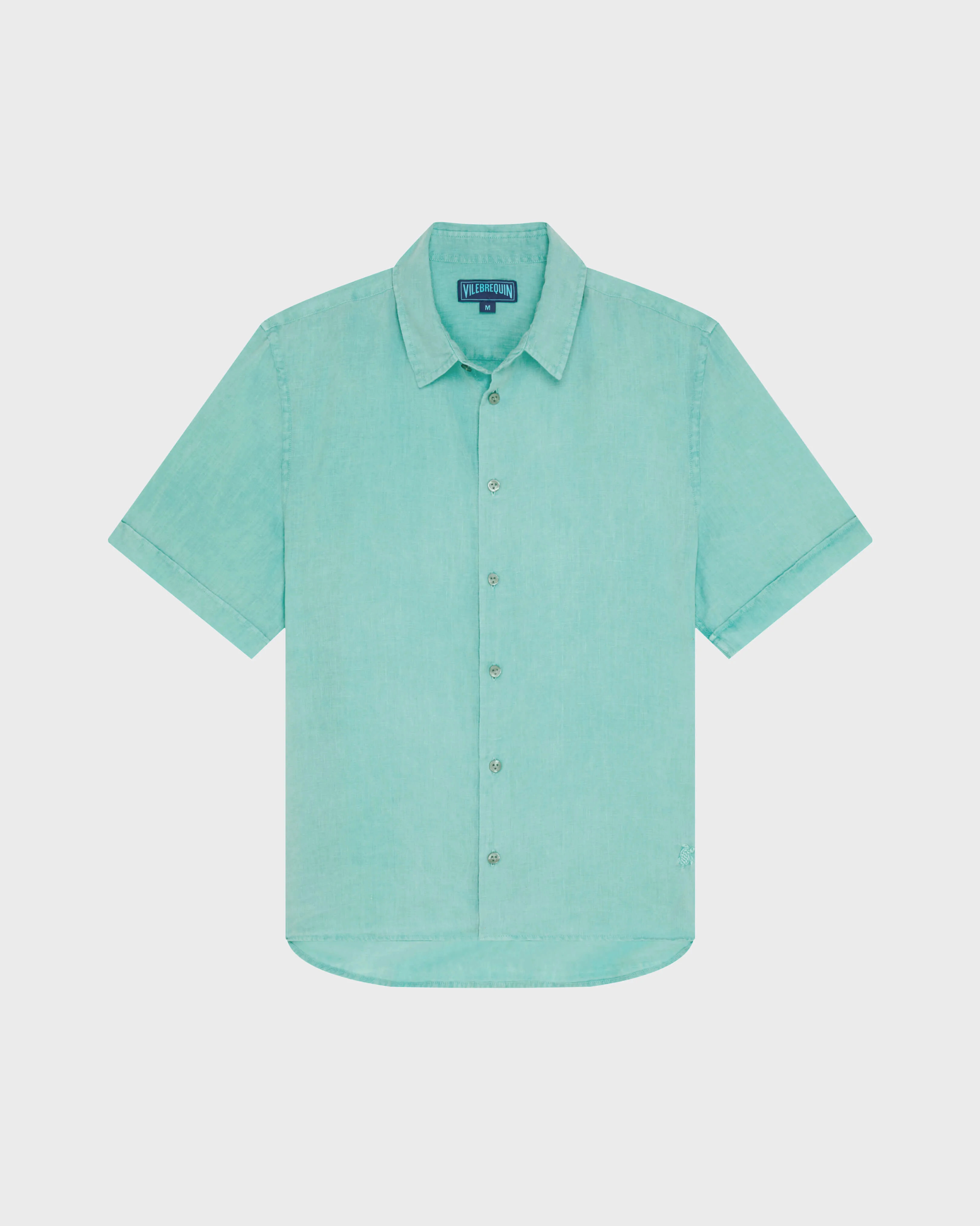 MEN MINERAL DYE LINEN BOWLING SHIRT - 1