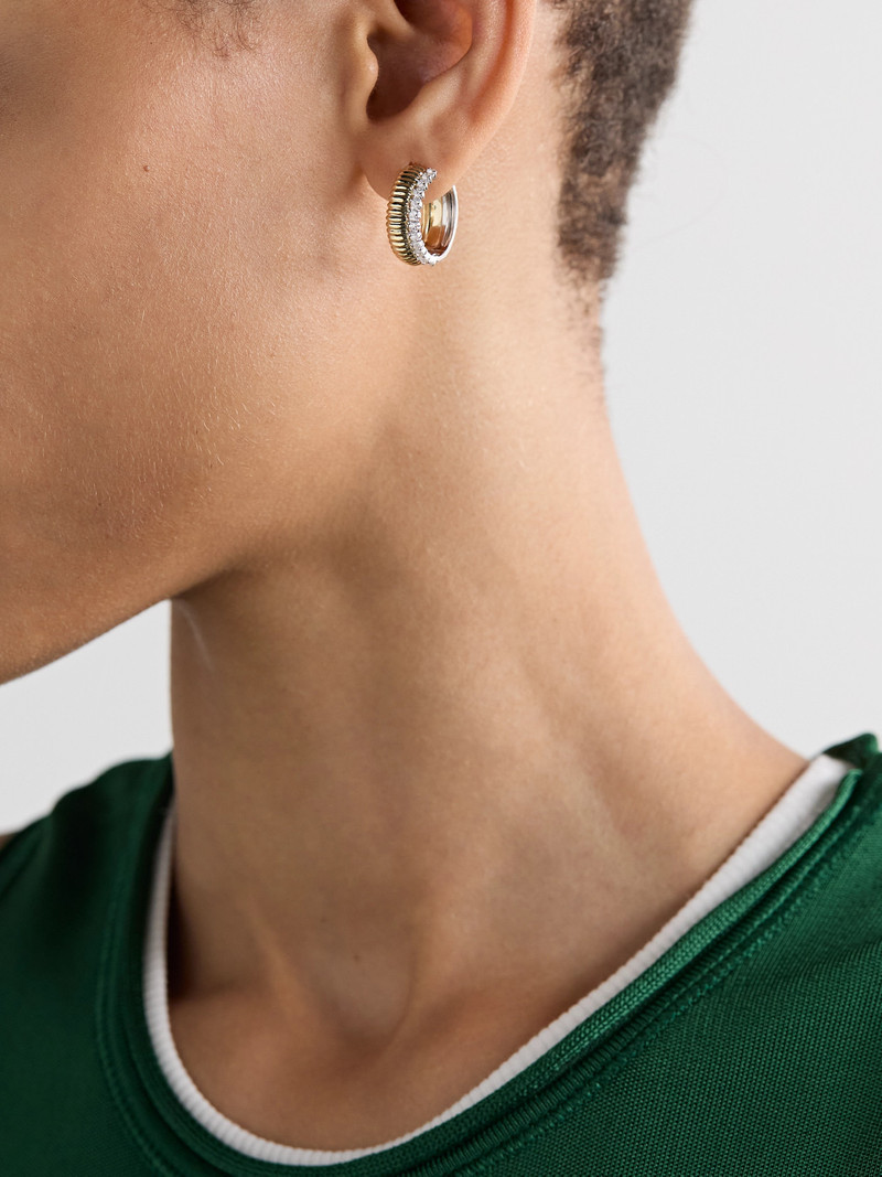 Yvonne Léon Paire De Créoles Bouées 9-karat Yellow And White Gold Diamond Earrings outlook