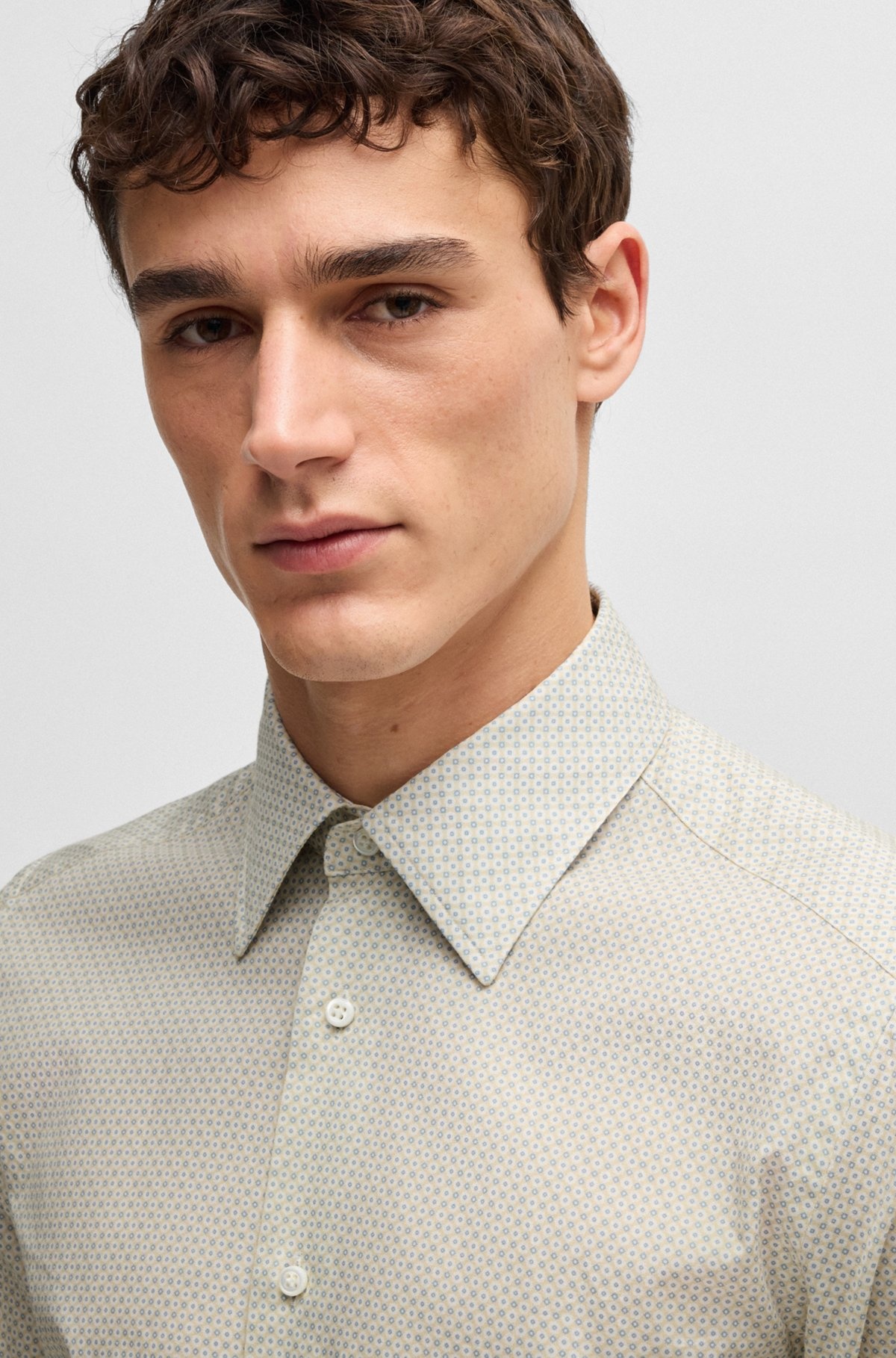 SLIM-FIT SHIRT IN ITALIAN-MADE PRINTED COTTON - 3