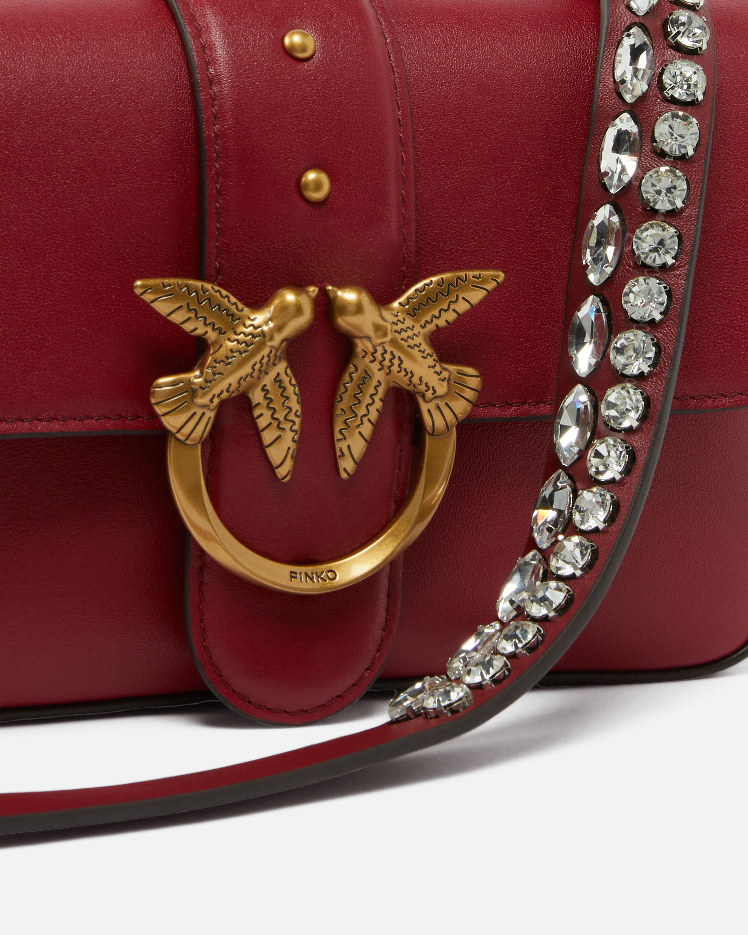 MINI LOVE BAG SLOUCHY SHOULDER BAG IN LEATHER WITH TWO STRAPS - 3