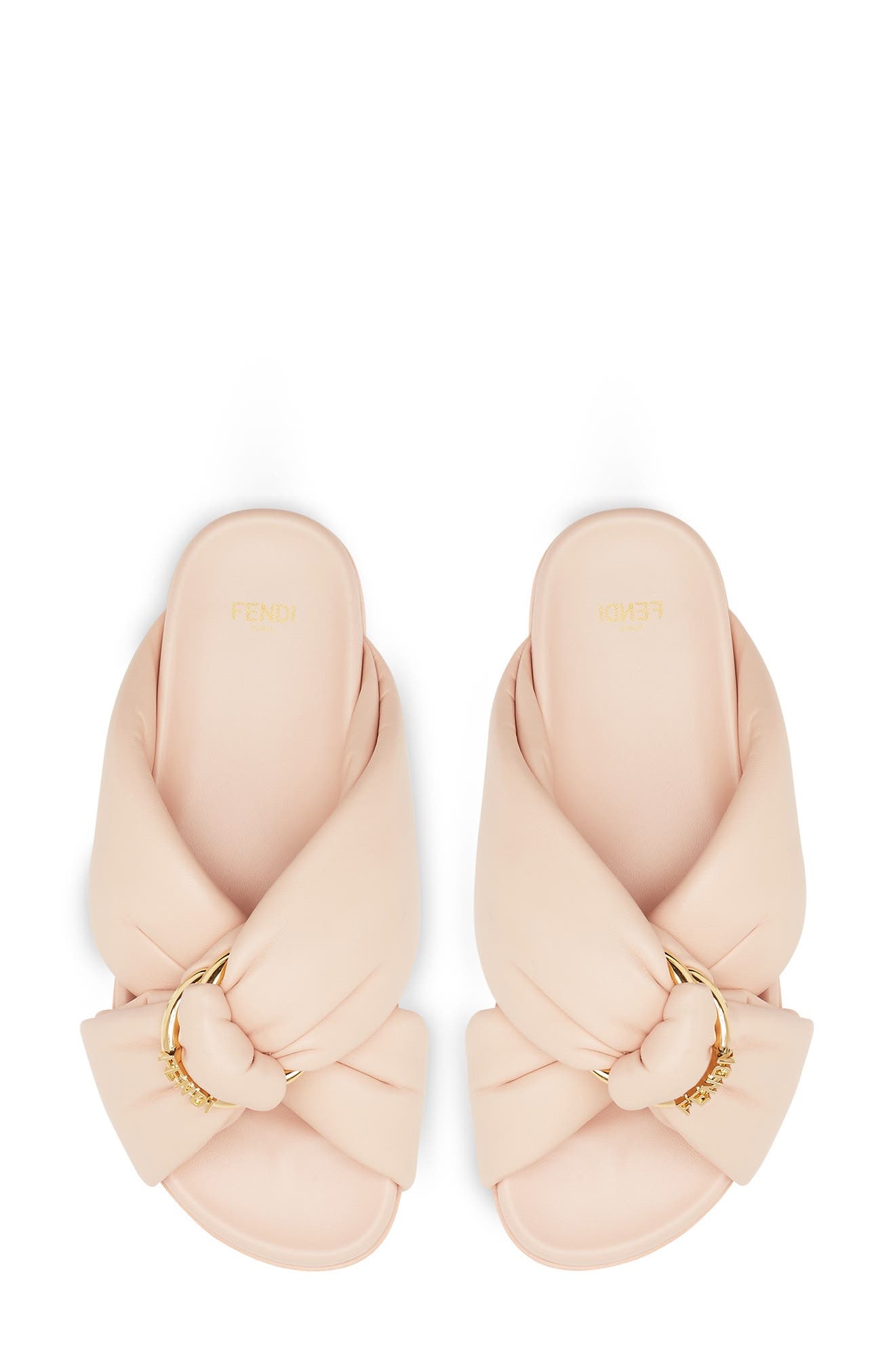 Fendi Feel Knotted Slide Sandal in F0Mxv Light Rose at Nordstrom - 3