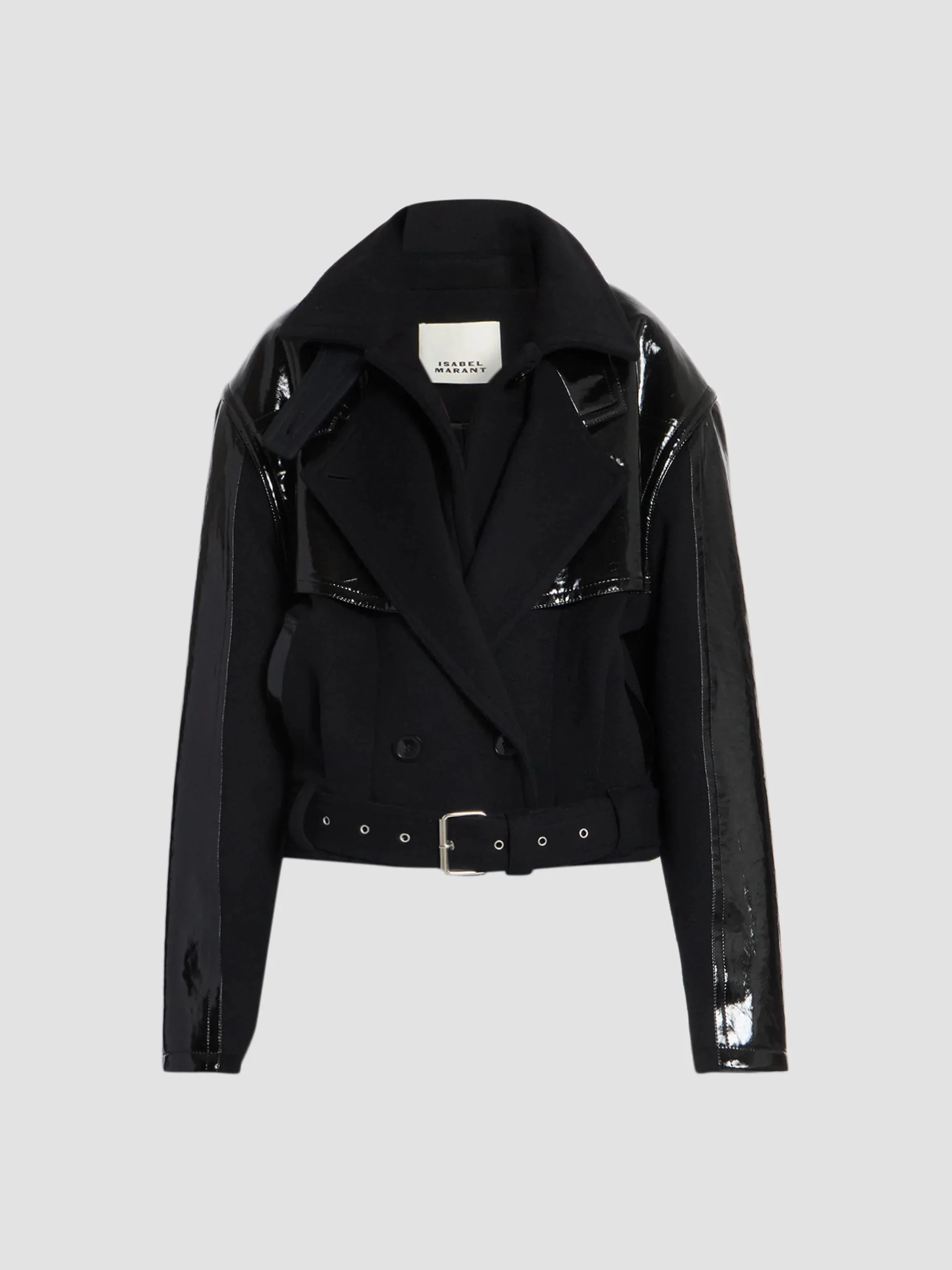 Women's Epia Mixed-Media Biker Jacket - Black - 1