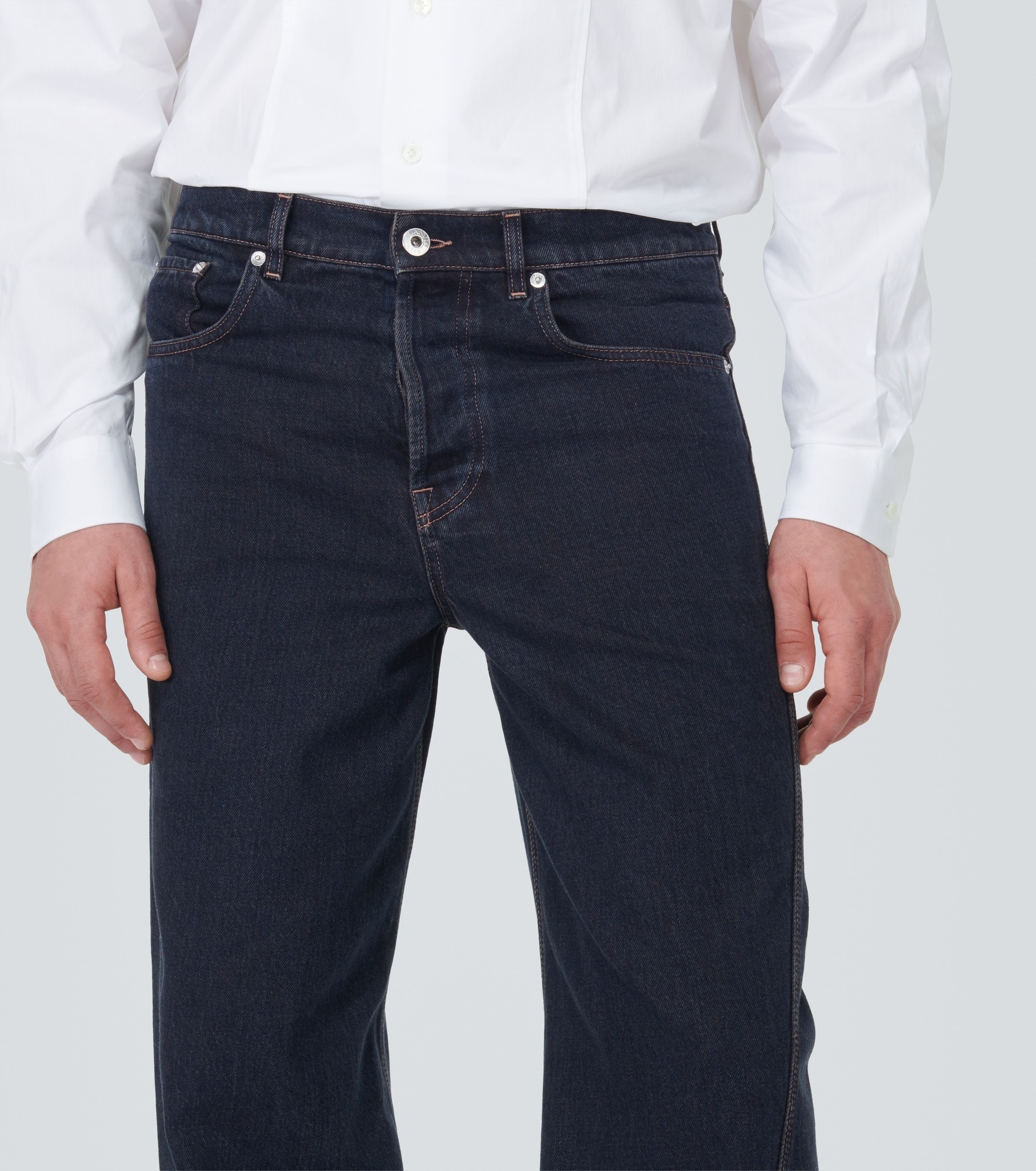 Paneled straight jeans - 5