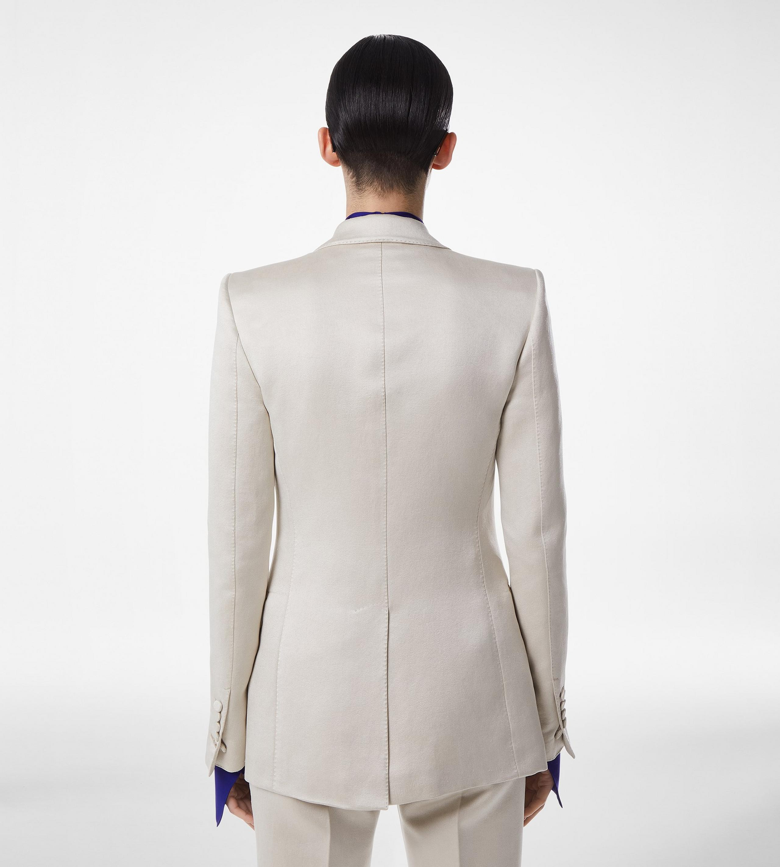 WASHED COTTON SILK BLEND DUCHESSE SINGLE BREASTED JACKET - 5