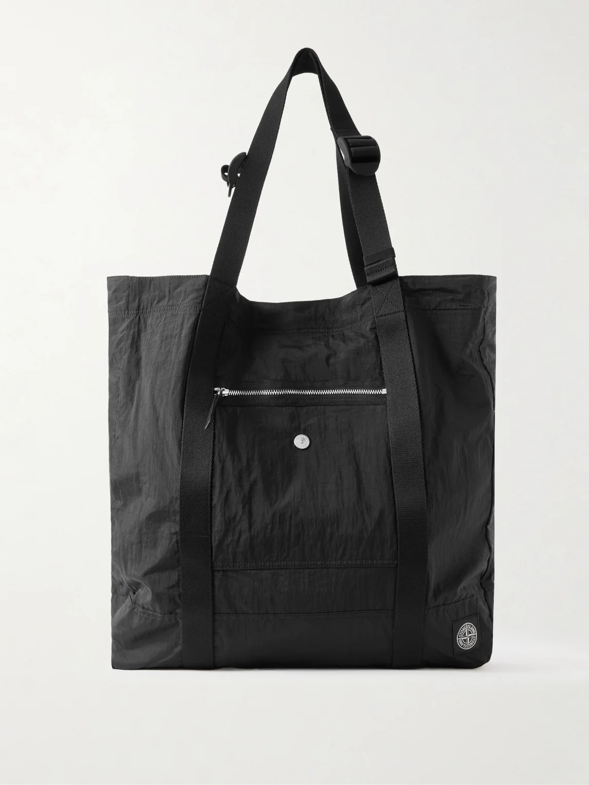 Webbing-Trimmed Recycled-Shell Tote Bag - 1