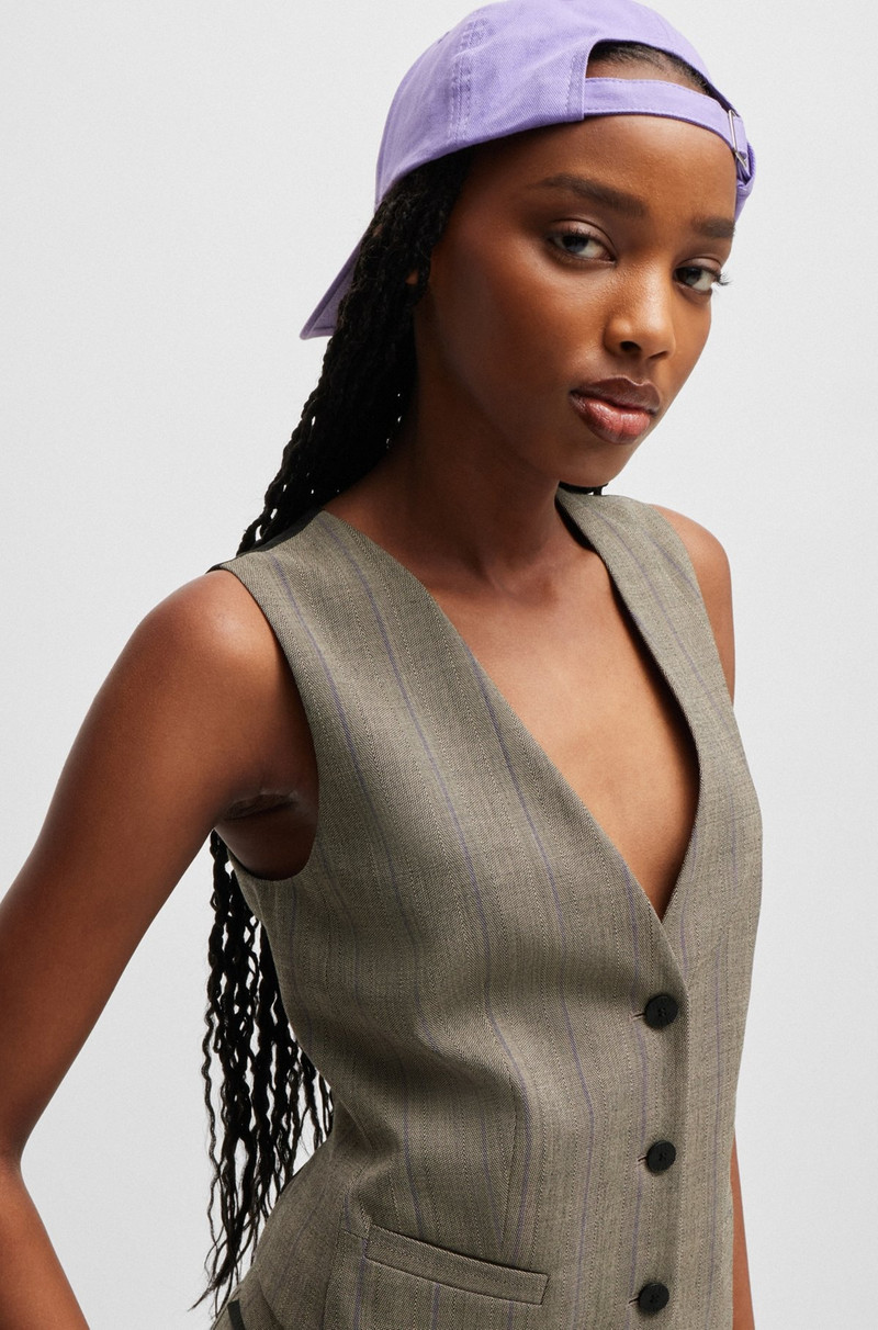 REGULAR-FIT WAISTCOAT IN STRIPED CLOTH 6